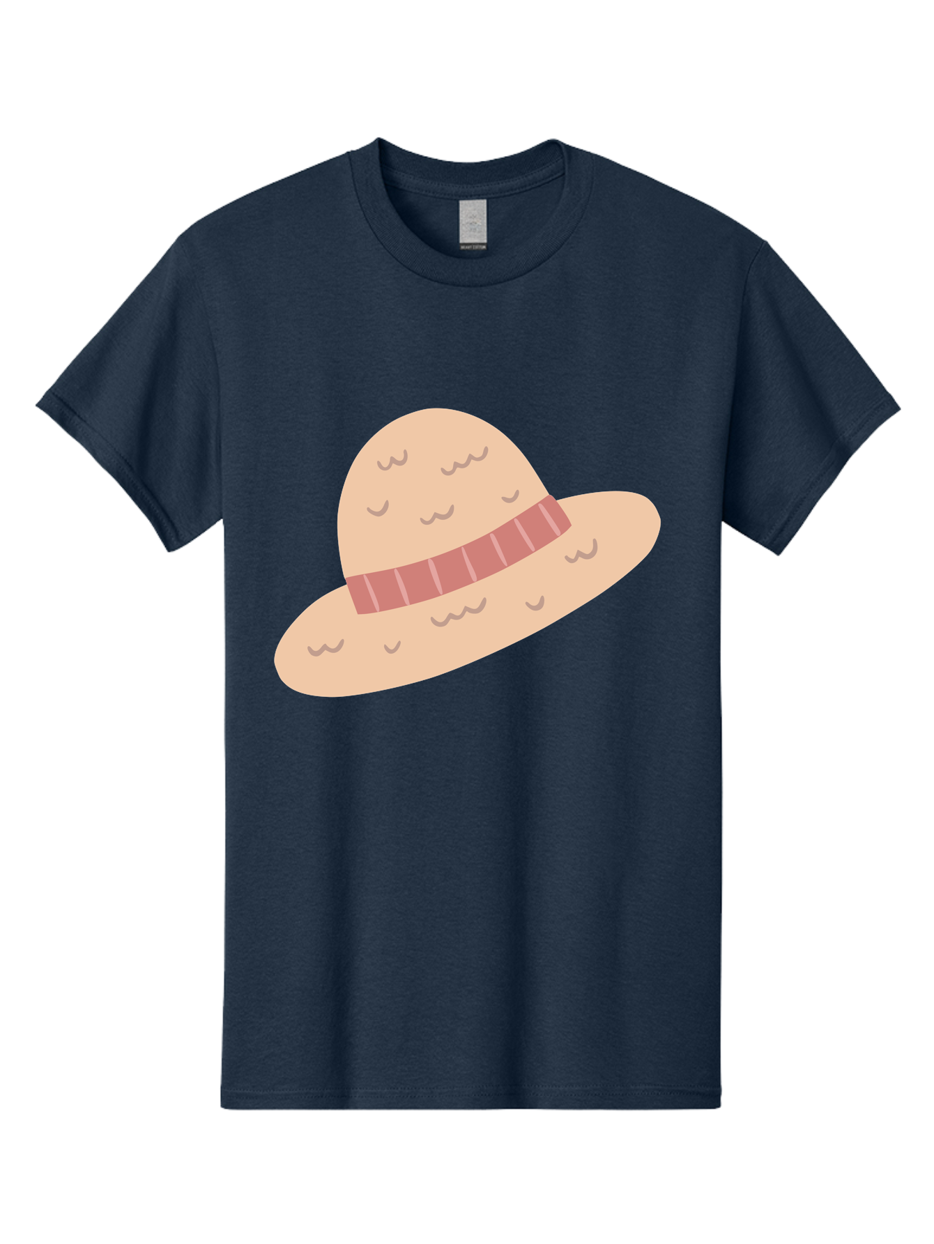 Straw-Hat Men'S Graphic Tee, 100% Cotton, Comfortable Casual Summer Wear, Machine Washable, Straw Hat With Ribbon Band, Summer Hat, Beachwear Fashion, Bohemian Style, Stylish Accessory, Outdoor Gear Aac118