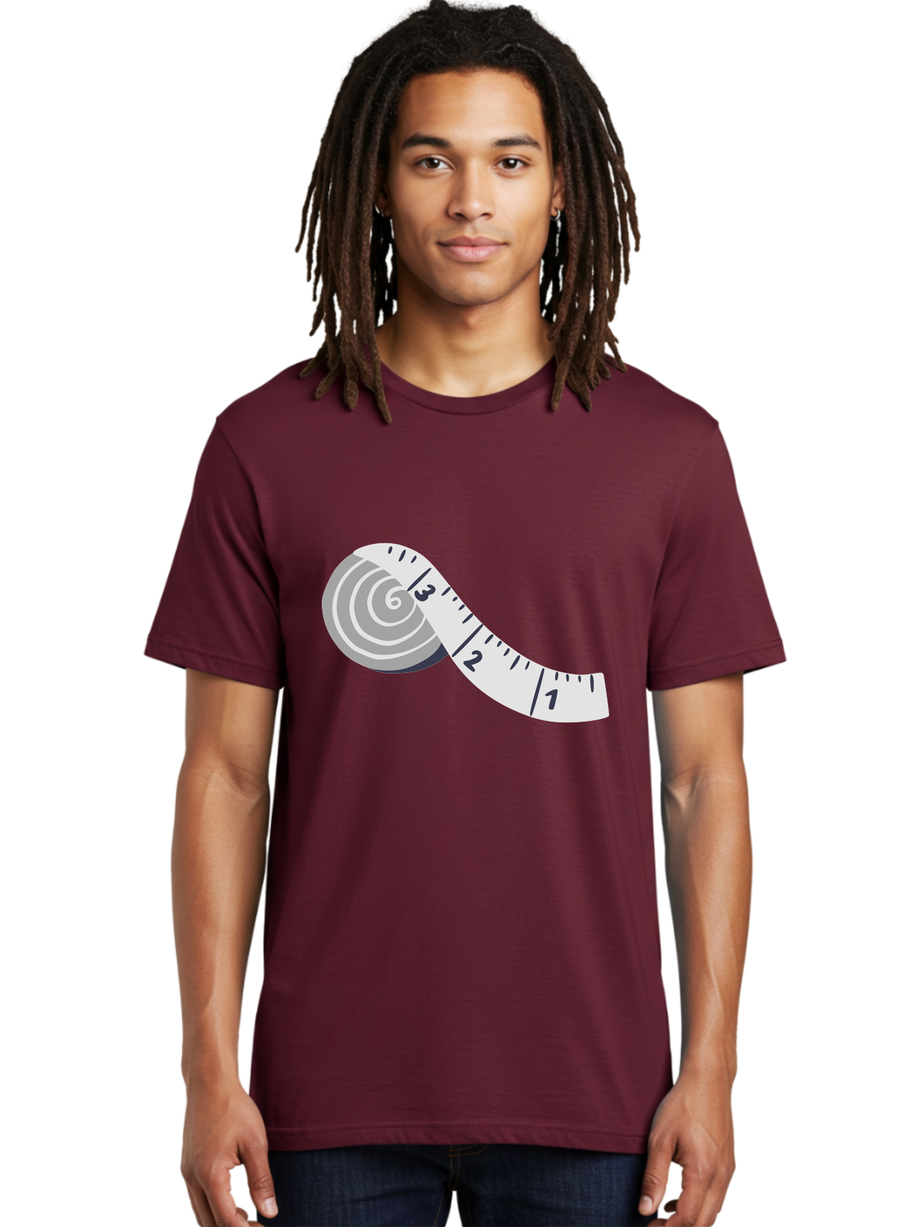 Tape-Measure Men'S Graphic Tee, 100% Cotton, Comfortable Casual Summer Wear, Machine Washable, Tape Measure, Measuring Tape, Flexible Ruler, Measurement Tool, Sewing, Crafting, Diy, Body Measurement, Weight Loss Aac122