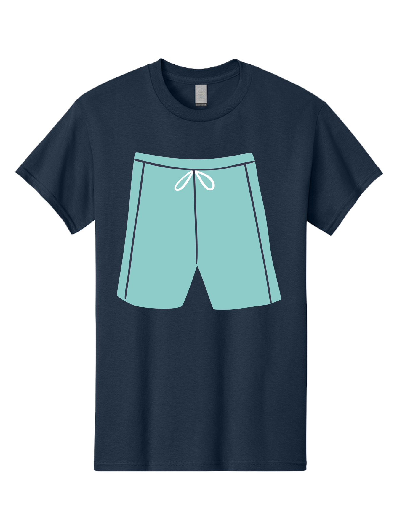 Teal-Shorts Men'S Graphic Tee, 100% Cotton, Comfortable Casual Summer Wear, Machine Washable, Teal Shorts, Drawstring Waist, Black Stripes, Athletic Wear, Casual Fashion, Comfortable Clothing, Relaxed Fit, Summer Style Aac123