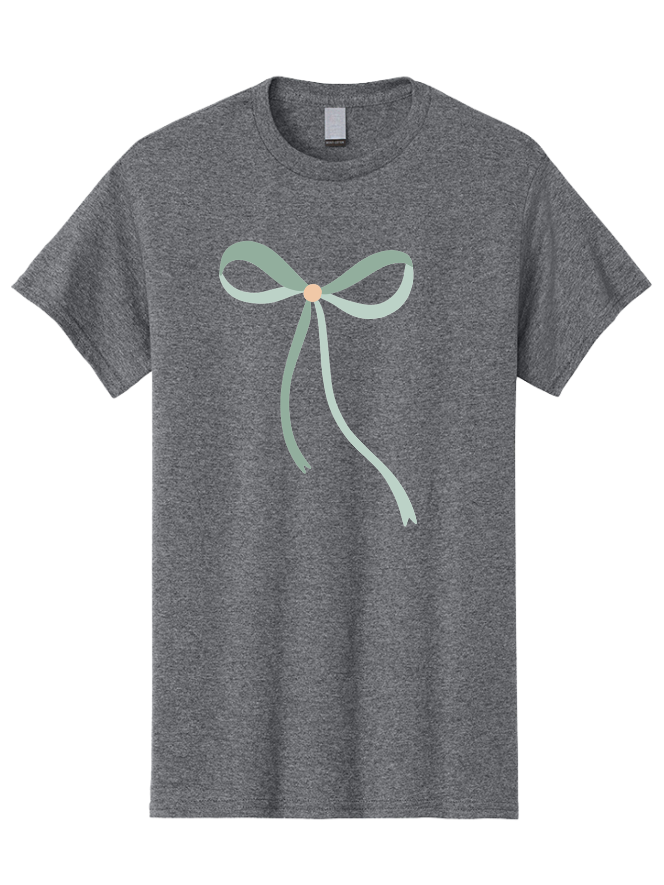 White-Bow Men'S Graphic Tee, 100% Cotton, Comfortable Casual Summer Wear, Machine Washable, Grey Ribbon, Bow Decoration, Gift Wrapping, Celebratory Decor, Party Favors, Elegant Design, Soft Pastel, Minimalist Style Aac134