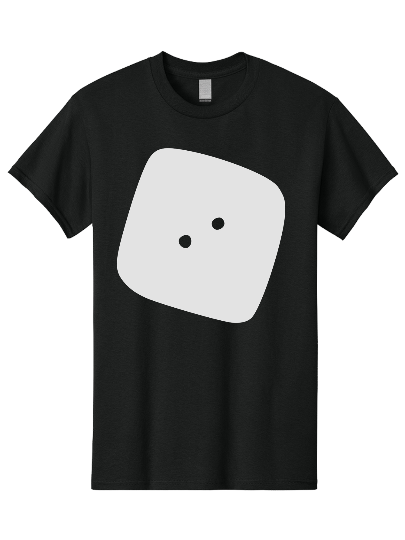 White-Rounded-Square-With-Two-Green-Dots Men'S Graphic Tee, 100% Cotton, Comfortable Casual Summer Wear, Machine Washable, Simple Smiley Face, Minimalist Design, Cute Emoji, Rounded Square Shape, Green Dots, Friendly Expression, Digital Icon, Aac137