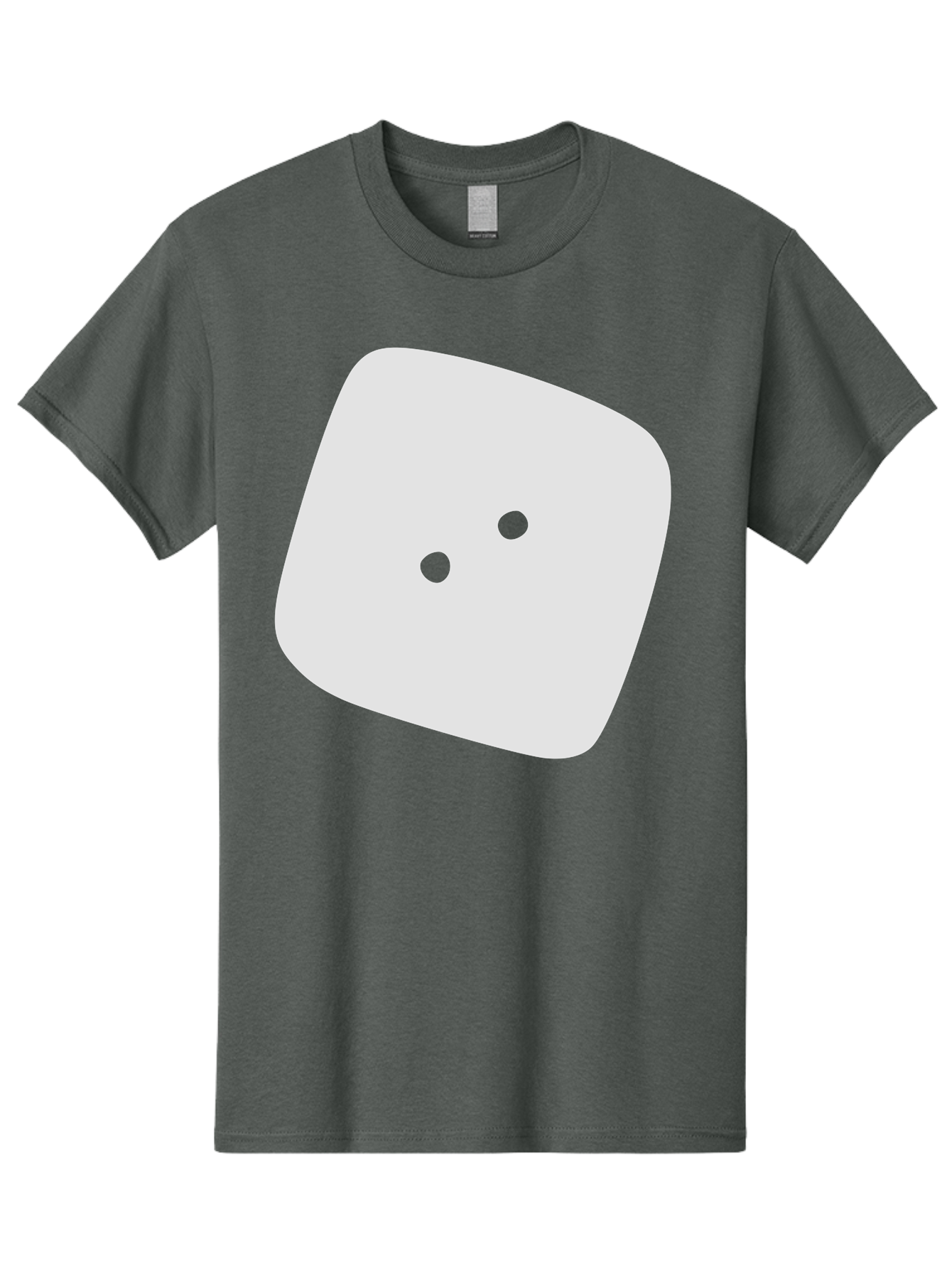 White-Rounded-Square-With-Two-Green-Dots Men'S Graphic Tee, 100% Cotton, Comfortable Casual Summer Wear, Machine Washable, Simple Smiley Face, Minimalist Design, Cute Emoji, Rounded Square Shape, Green Dots, Friendly Expression, Digital Icon, Aac137