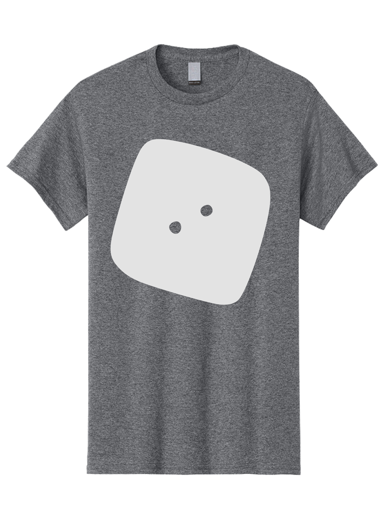 White-Rounded-Square-With-Two-Green-Dots Men'S Graphic Tee, 100% Cotton, Comfortable Casual Summer Wear, Machine Washable, Simple Smiley Face, Minimalist Design, Cute Emoji, Rounded Square Shape, Green Dots, Friendly Expression, Digital Icon, Aac137