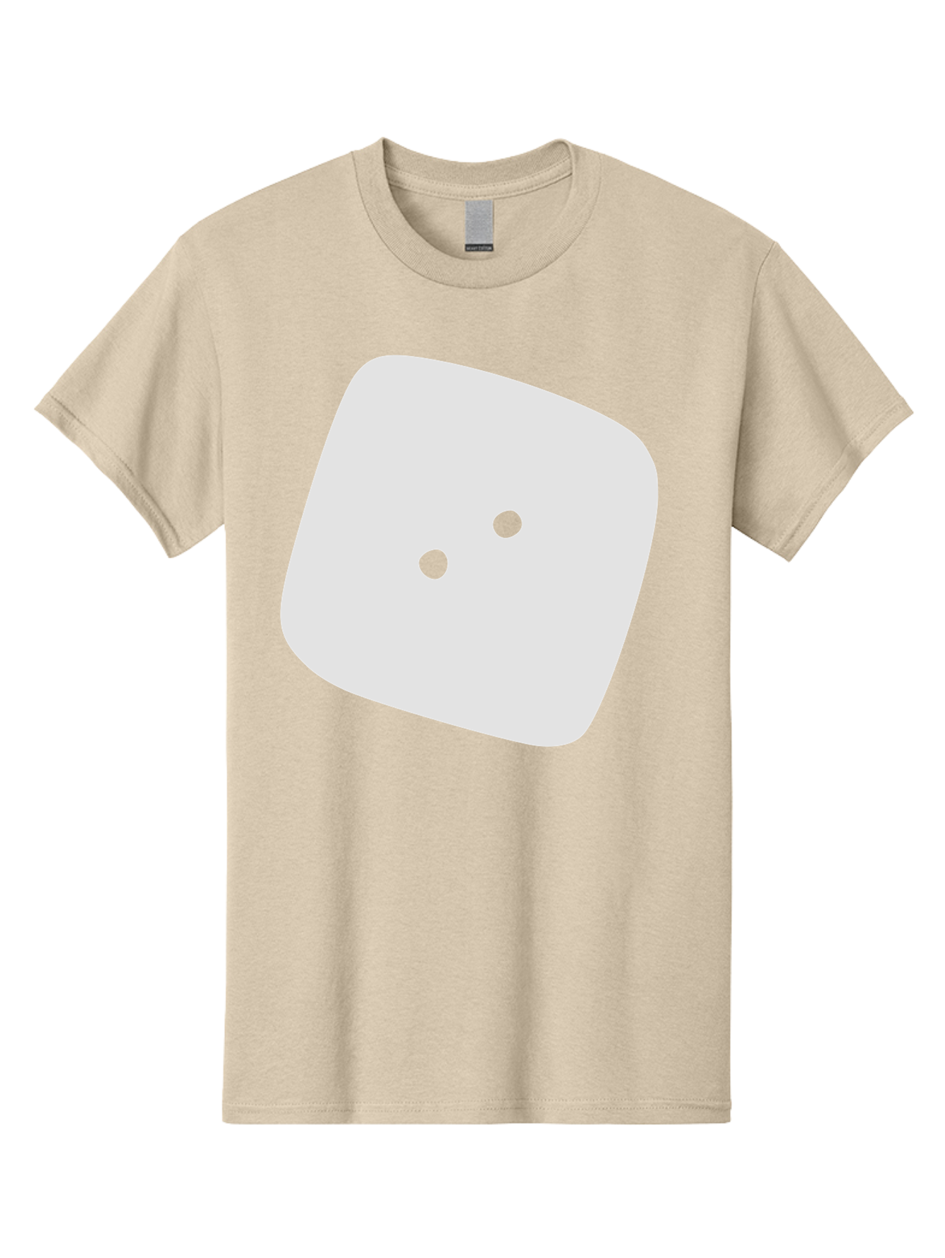 White-Rounded-Square-With-Two-Green-Dots Men'S Graphic Tee, 100% Cotton, Comfortable Casual Summer Wear, Machine Washable, Simple Smiley Face, Minimalist Design, Cute Emoji, Rounded Square Shape, Green Dots, Friendly Expression, Digital Icon, Aac137