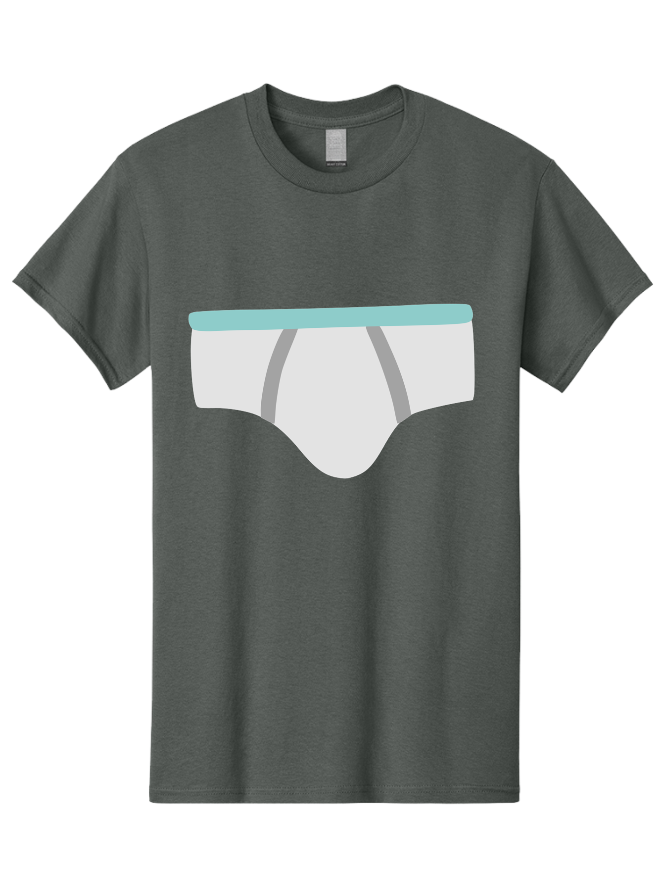 White-Underwear Men'S Graphic Tee, 100% Cotton, Comfortable Casual Summer Wear, Machine Washable, Men'S Briefs, White Underwear, Gray Stripes, Light Blue Waistband, Comfortable Undergarments, Minimalist Design, Simple Illustration Aac138