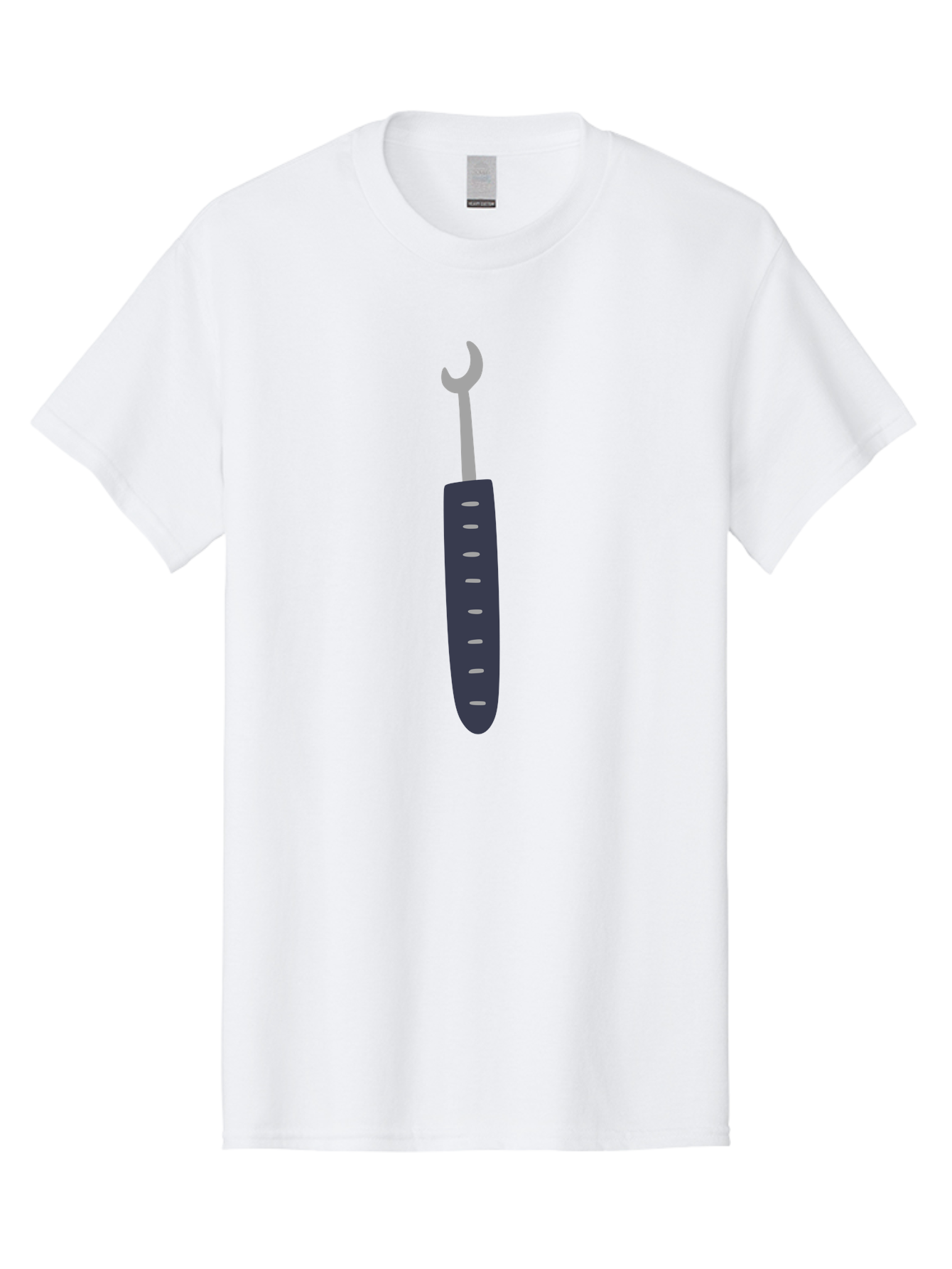 Wrench Men'S Graphic Tee, 100% Cotton, Comfortable Casual Summer Wear, Machine Washable, Adjustable Wrench, Metal Tool, Silver Wrench, Black Handle, Ergonomic Grip, Technical Illustration, Modern Design, Hand Tool Aac140