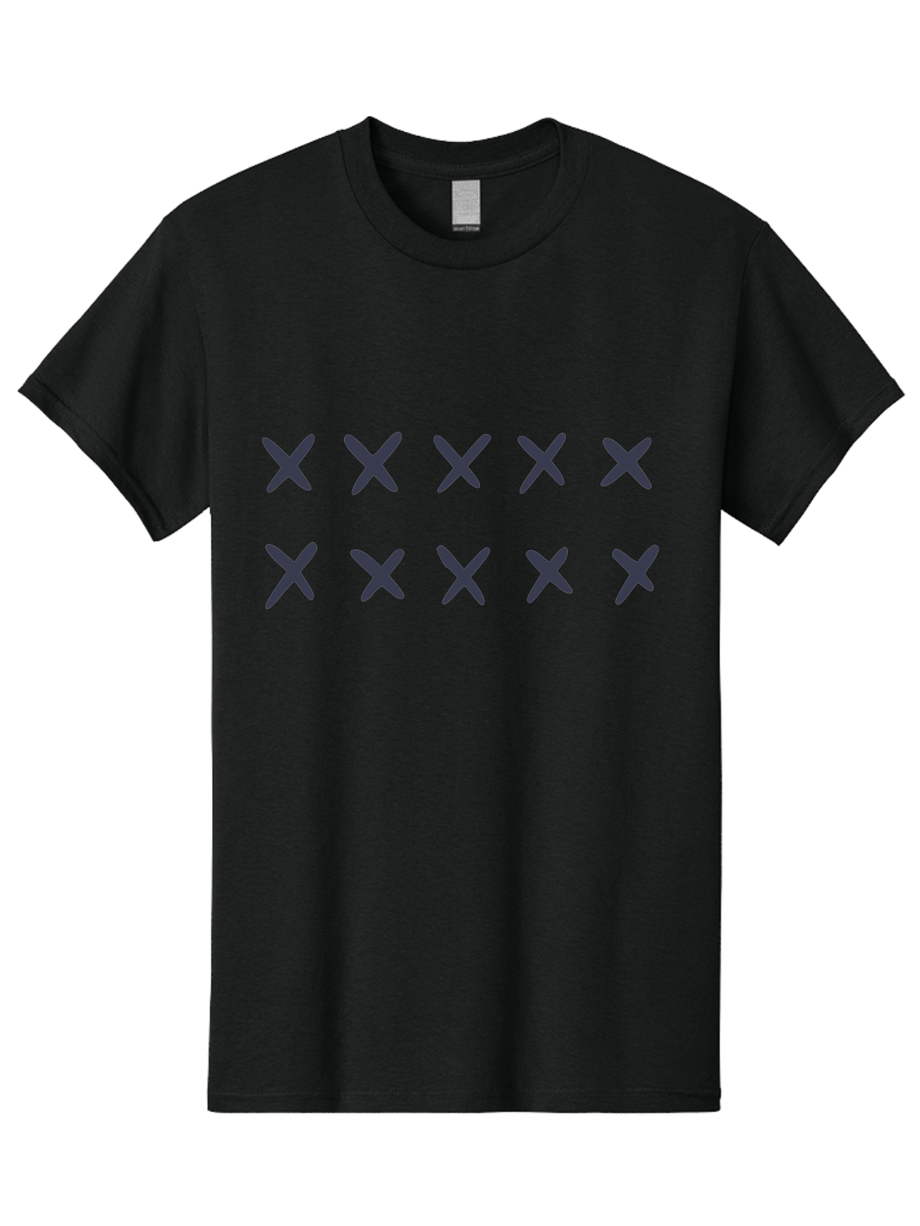 X-Marks Men'S Graphic Tee, 100% Cotton, Comfortable Casual Summer Wear, Machine Washable, Gray X Marks, Multiple X Symbols, Repetitive Pattern, Dark Gray Crosses, Identical Marks, Row Of X'S, Simple Design Elements, Symmetrical Arrangement Aac143