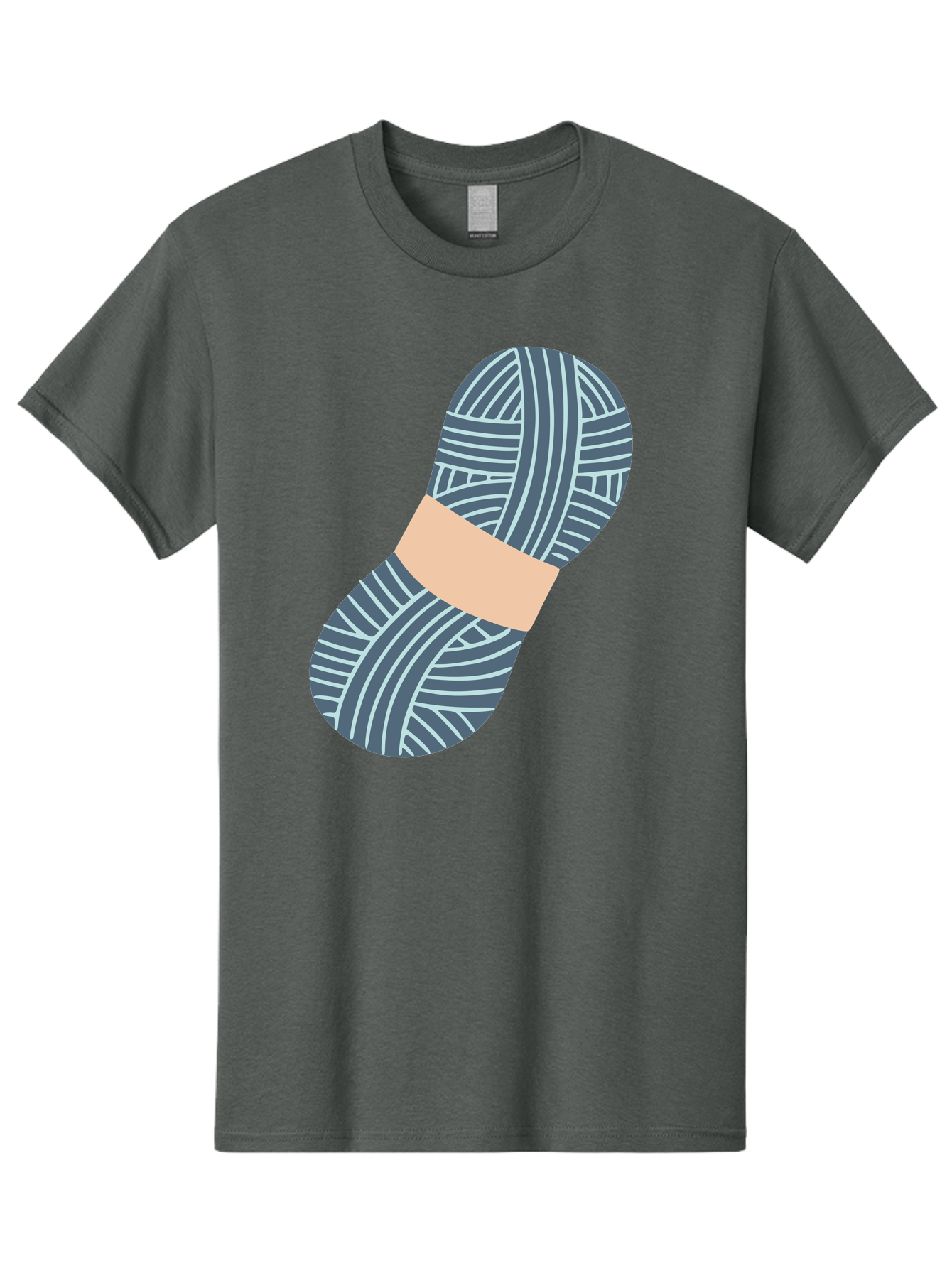 Yarn-Ball-1 Men'S Graphic Tee, 100% Cotton, Comfortable Casual Summer Wear, Machine Washable, Gray Yarn, White Stripes, Yarn Ball, Knitting Supplies, Crochet Materials, Craft Project Aac144