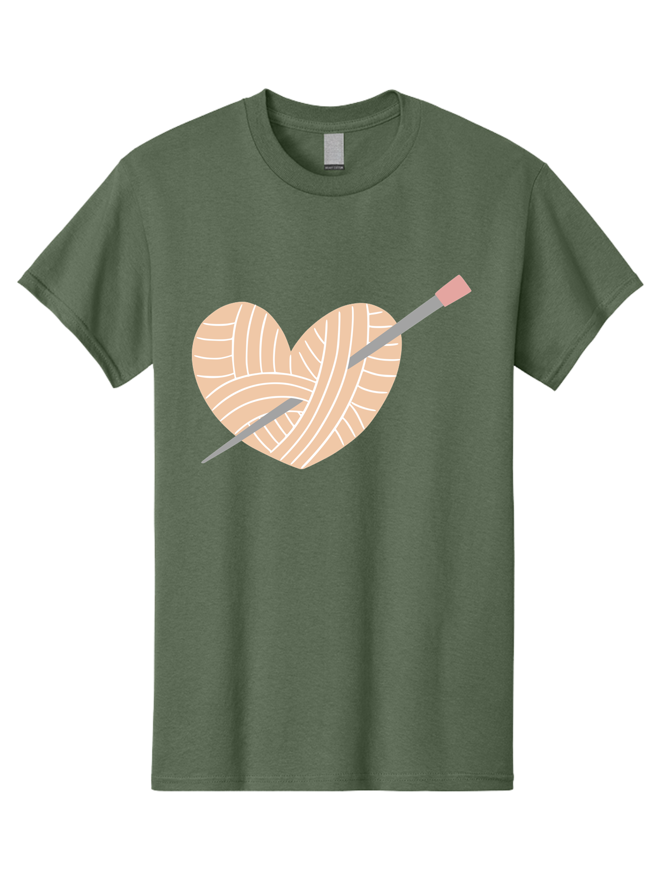 Yarn-Heart-Knitting-Needles Men'S Graphic Tee, 100% Cotton, Comfortable Casual Summer Wear, Machine Washable, Heart Shaped Yarn, Knitting Needles, Crochet, Handmade, Pink Yarn, Crafting, Hobby, Fiber Art, Knitting, Diy Aac147