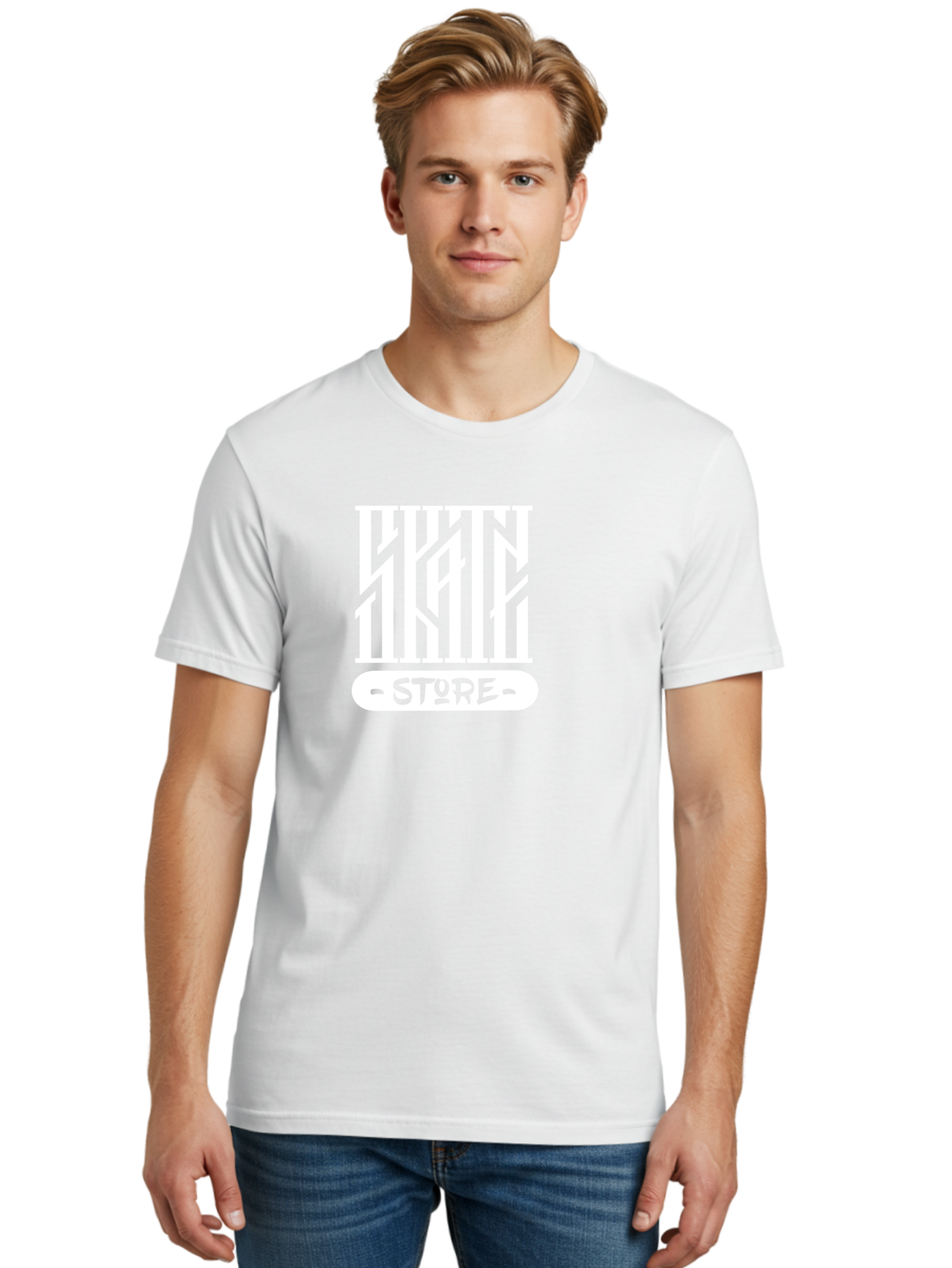 Hyn-Store Men'S Graphic Tee, 100% Cotton, Comfortable Casual Summer Wear, Machine Washable, Stylish Typography, Store Branding, Hyln Store, Modern Logo, Minimalist Design, Retail Identity, Green And White Color Scheme, Fashion Branding Aac150