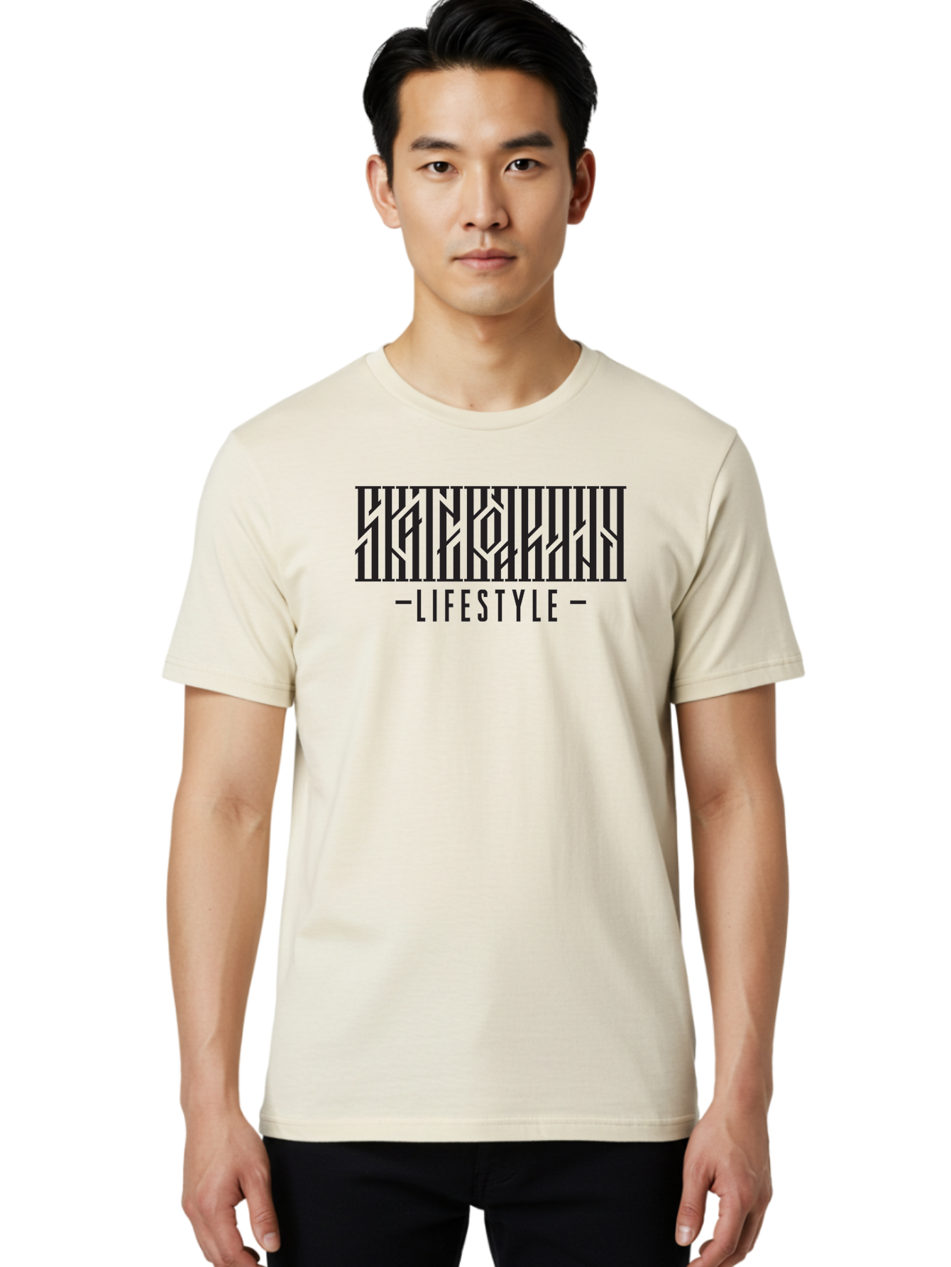 Lifestyle Men'S Graphic Tee, 100% Cotton, Comfortable Casual Summer Wear, Machine Washable, Lifestyle Branding, Trendy Graphics, Modern Design, Black Typography, Stylish Patterns, Abstract Shapes, Fashion Lifestyle, Creative Art Aac152