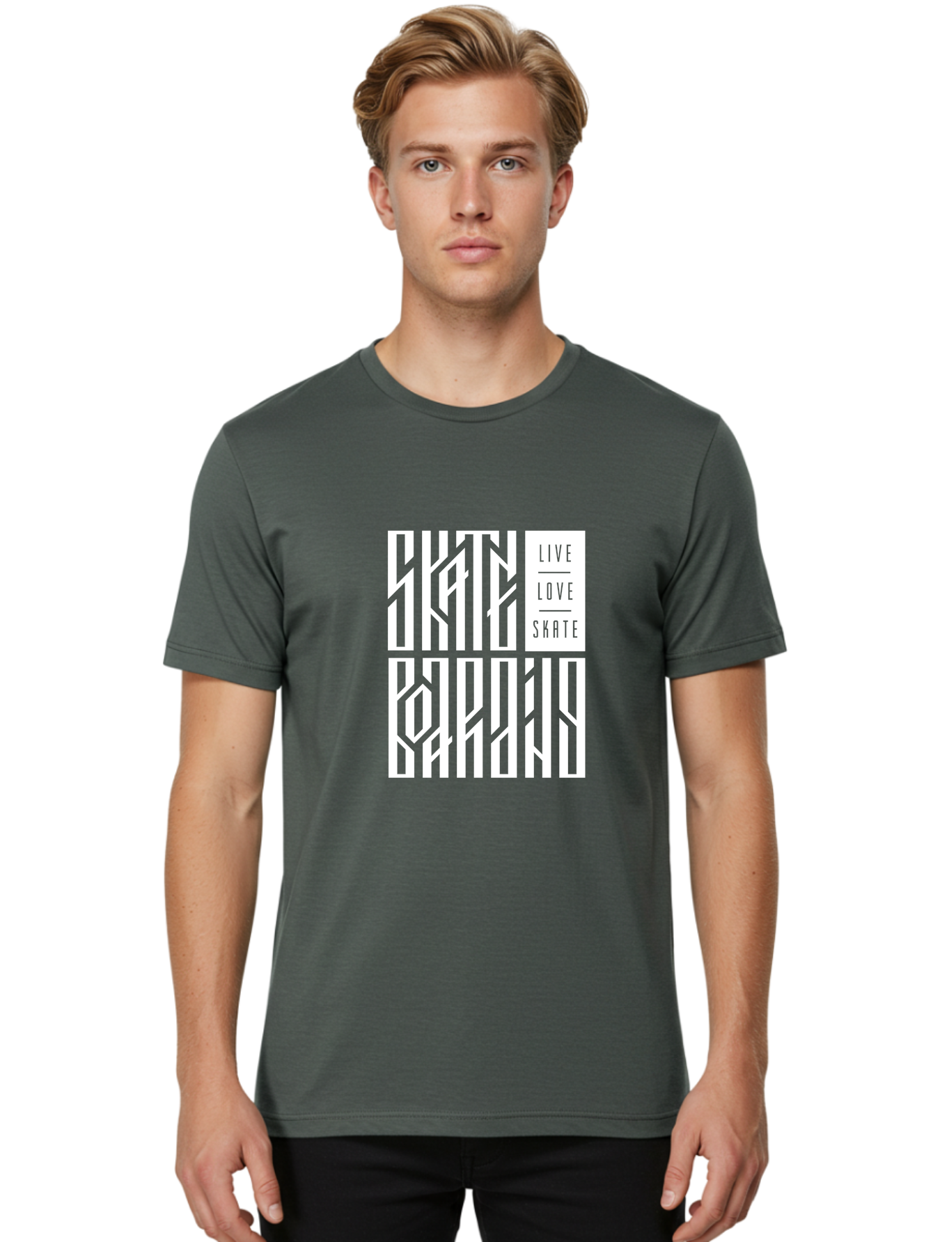 Live-Love-Skate-1 Men'S Graphic Tee, 100% Cotton, Comfortable Casual Summer Wear, Machine Washable, Skateboarding Culture, Action Sports, Extreme Sports, Skate Lifestyle, Streetwear Fashion, Urban Style, Skateboard Graphics, Skateboard Art Aac153