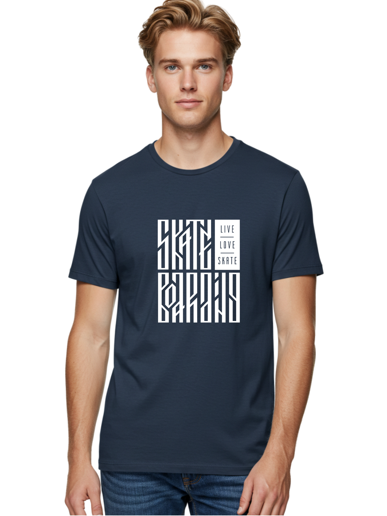 Live-Love-Skate-1 Men'S Graphic Tee, 100% Cotton, Comfortable Casual Summer Wear, Machine Washable, Skateboarding Culture, Action Sports, Extreme Sports, Skate Lifestyle, Streetwear Fashion, Urban Style, Skateboard Graphics, Skateboard Art Aac153