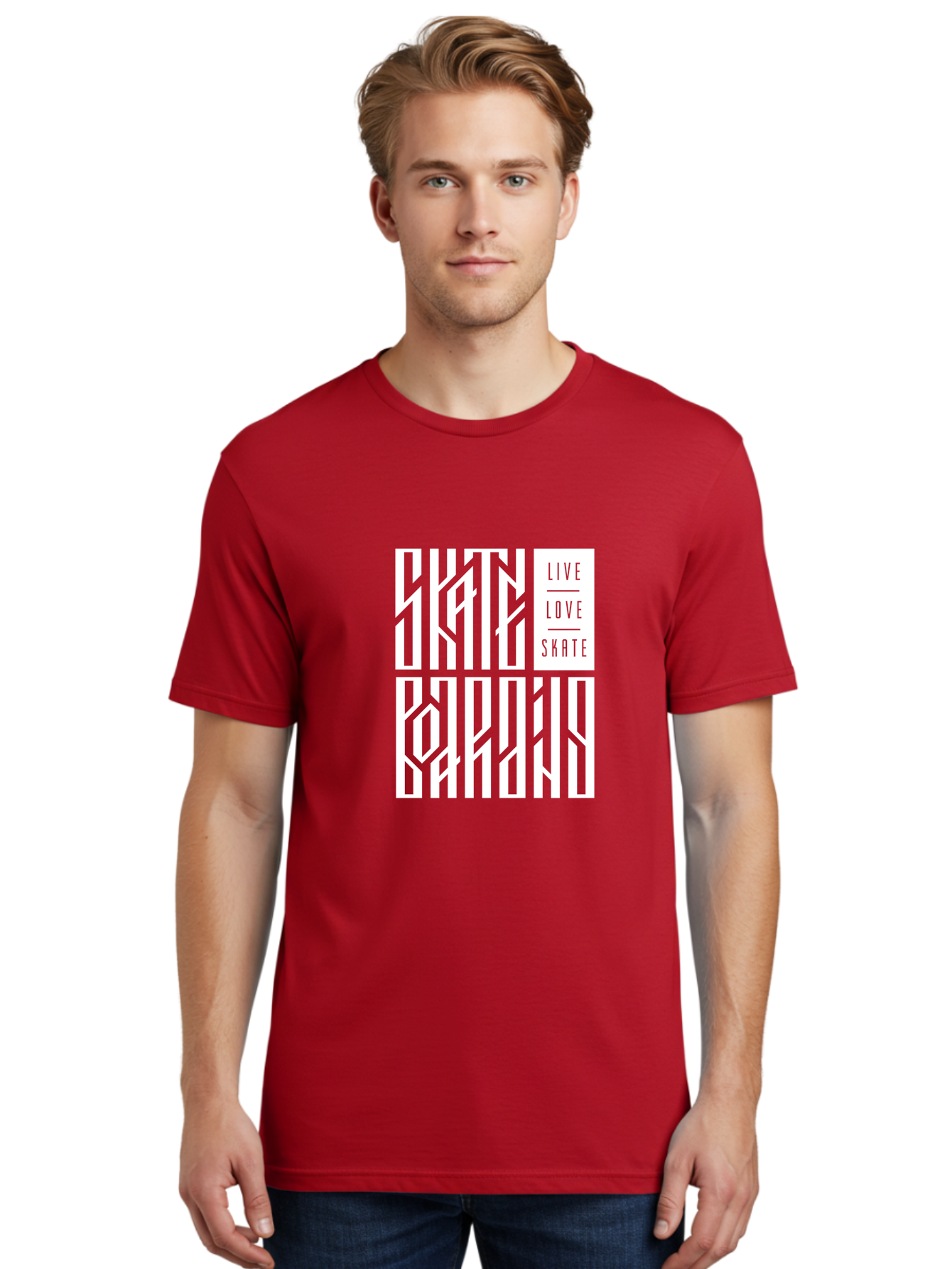 Live-Love-Skate-1 Men'S Graphic Tee, 100% Cotton, Comfortable Casual Summer Wear, Machine Washable, Skateboarding Culture, Action Sports, Extreme Sports, Skate Lifestyle, Streetwear Fashion, Urban Style, Skateboard Graphics, Skateboard Art Aac153