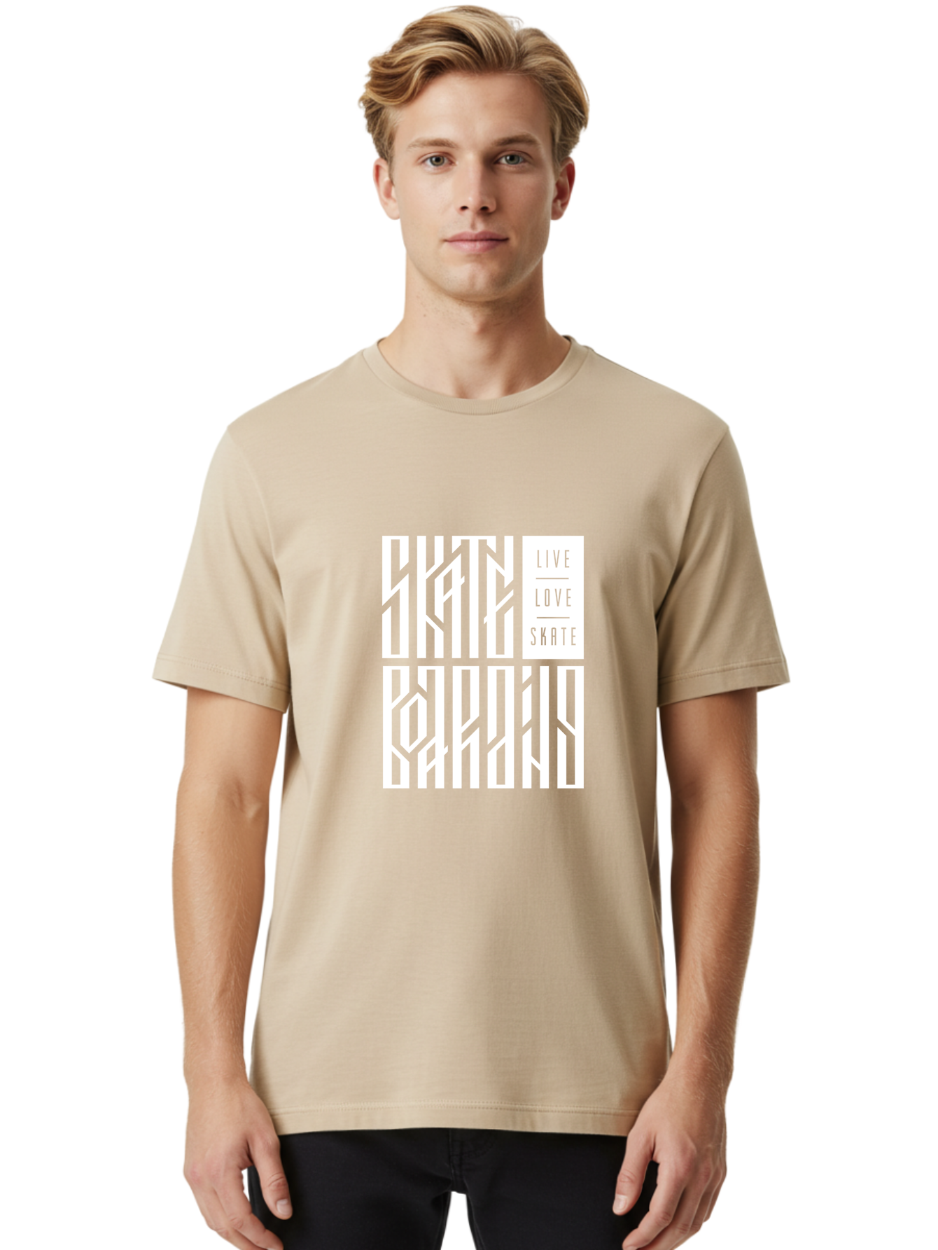 Live-Love-Skate-1 Men'S Graphic Tee, 100% Cotton, Comfortable Casual Summer Wear, Machine Washable, Skateboarding Culture, Action Sports, Extreme Sports, Skate Lifestyle, Streetwear Fashion, Urban Style, Skateboard Graphics, Skateboard Art Aac153