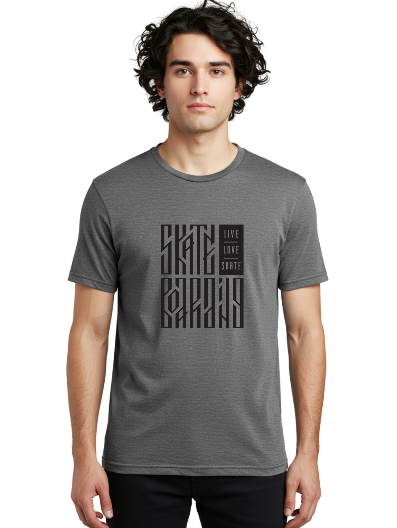 Live-Love-Skate Men'S Graphic Tee, 100% Cotton, Comfortable Casual Summer Wear, Machine Washable, Street Art Style, Skate Culture, Bold Typography, Urban Lifestyle, Action Sports, Graffiti-Inspired Design, Skateboarding Community Aac154