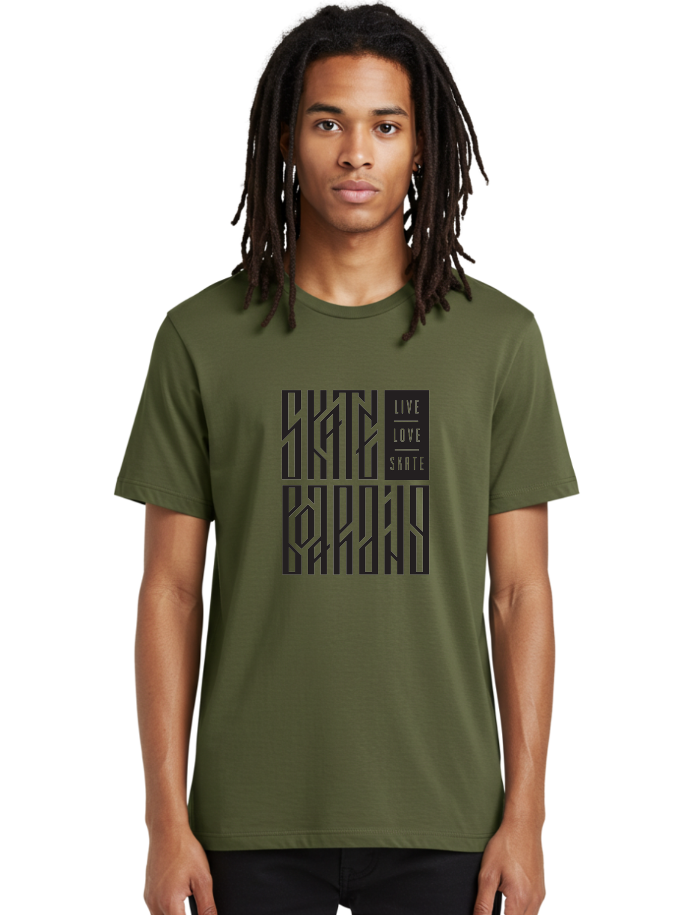 Live-Love-Skate Men'S Graphic Tee, 100% Cotton, Comfortable Casual Summer Wear, Machine Washable, Street Art Style, Skate Culture, Bold Typography, Urban Lifestyle, Action Sports, Graffiti-Inspired Design, Skateboarding Community Aac154
