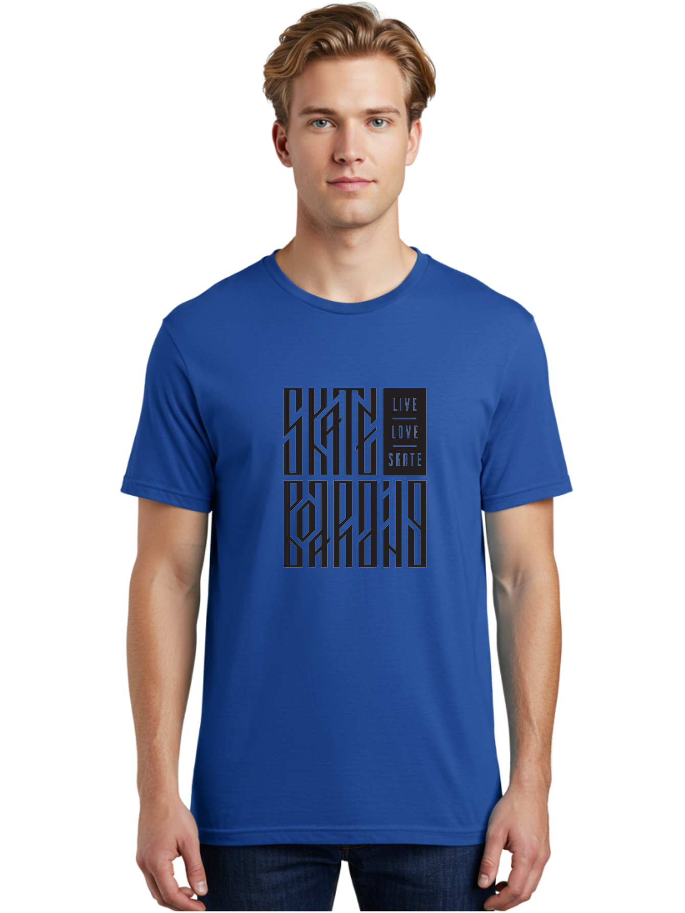 Live-Love-Skate Men'S Graphic Tee, 100% Cotton, Comfortable Casual Summer Wear, Machine Washable, Street Art Style, Skate Culture, Bold Typography, Urban Lifestyle, Action Sports, Graffiti-Inspired Design, Skateboarding Community Aac154