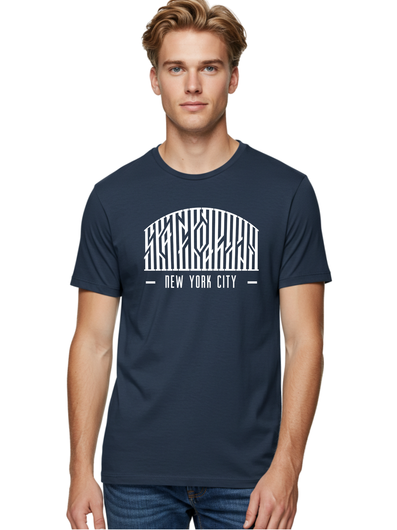 New-York-City Men'S Graphic Tee, 100% Cotton, Comfortable Casual Summer Wear, Machine Washable, New York City, Brooklyn Bridge, Cityscape, Urban Landscape, Iconic Landmarks, Nyc, Bridge Design, Modern Architecture, City View Aac157