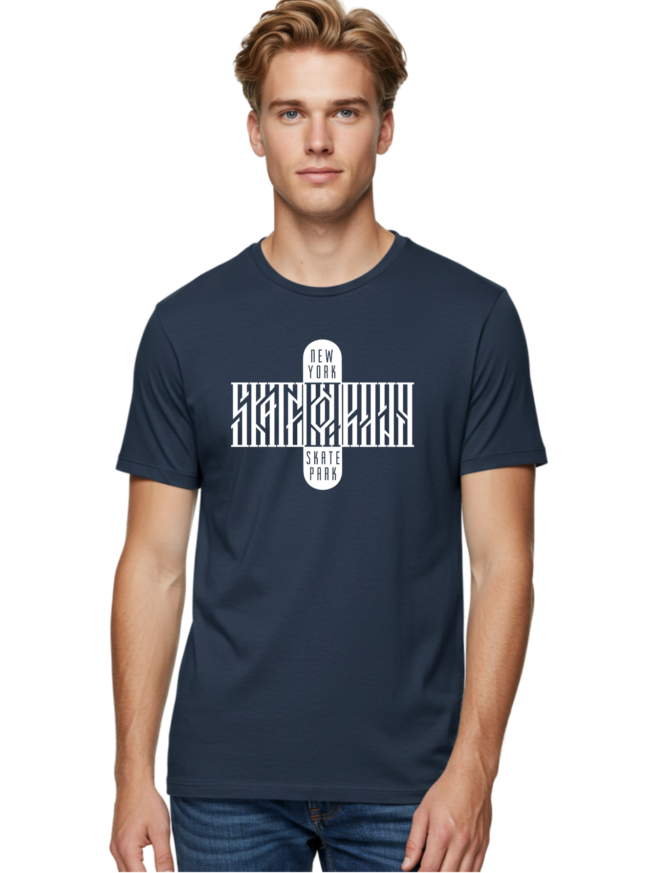 New-York-Skate-Park Men'S Graphic Tee, 100% Cotton, Comfortable Casual Summer Wear, Machine Washable, Skateboarding, Skate Park, New York, Street Art, Skate Culture, Urban Sports, Skateboard Graphics, Skateboarding Community, Action Sports Aac159