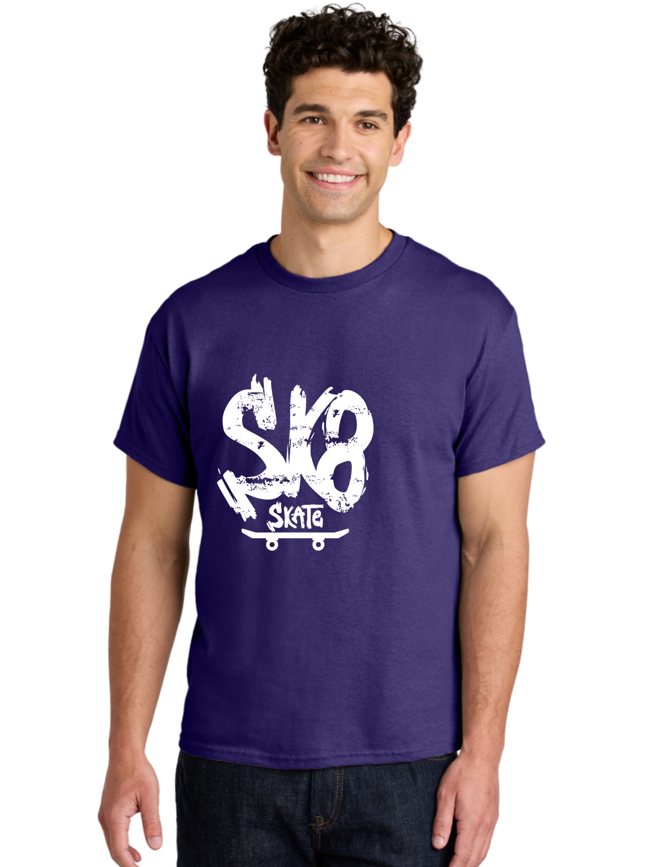 Sk8-2 Men'S Graphic Tee, 100% Cotton, Comfortable Casual Summer Wear, Machine Washable, Skateboarding Logo, Skate Culture, Streetwear Fashion, Action Sports, Skateboarding Brand, Edgy Design, Youth Lifestyle, Skateboard Graphics Aac161