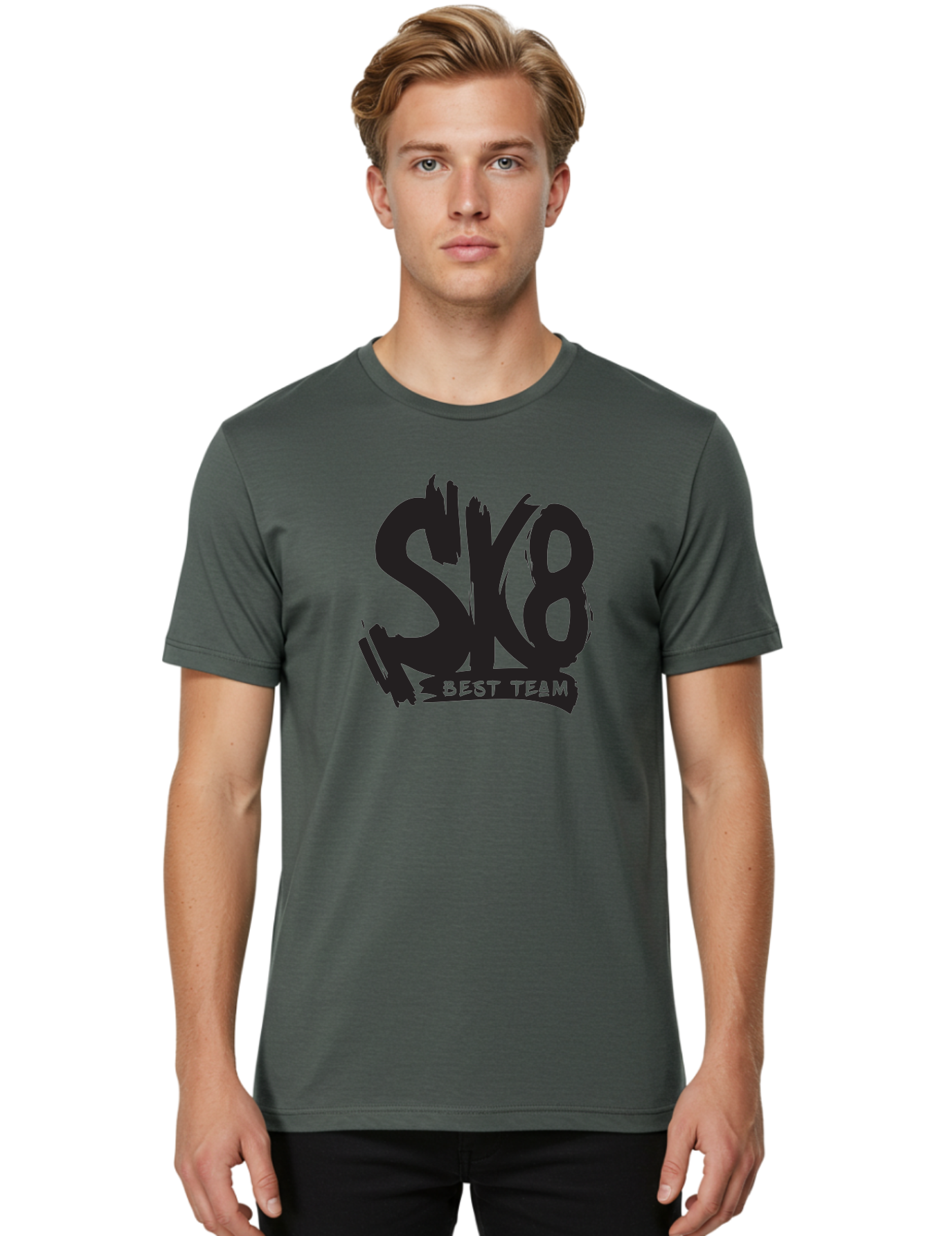 Sk8-Best-Team-1 Men'S Graphic Tee, 100% Cotton, Comfortable Casual Summer Wear, Machine Washable, Sk8 Best Team, Skate Team Logo, Skateboarding Graphics, Team Branding, Urban Sports, Action Sports, Skate Culture, Team Identity Aac163