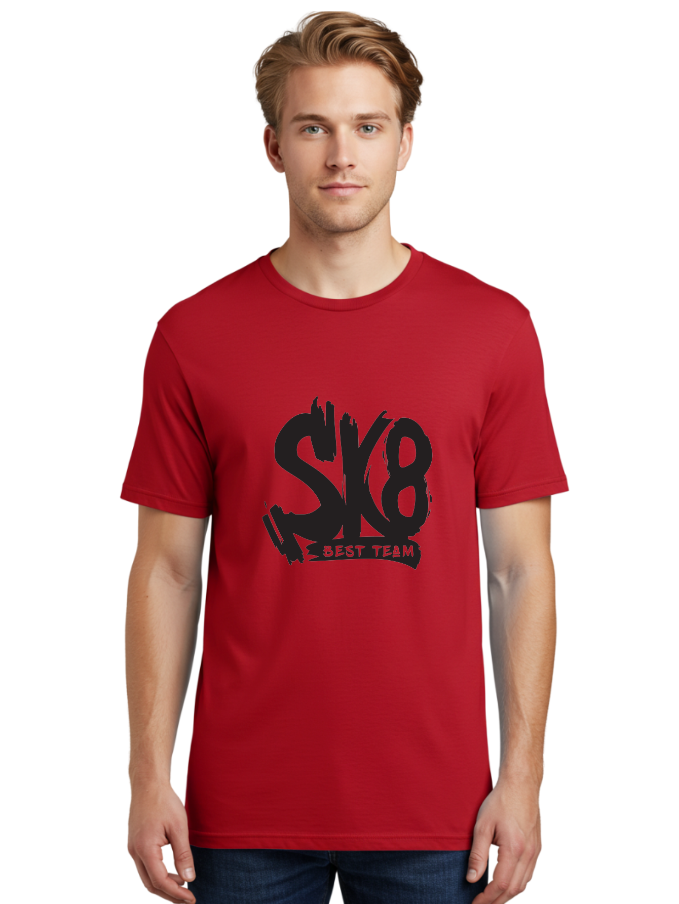 Sk8-Best-Team-1 Men'S Graphic Tee, 100% Cotton, Comfortable Casual Summer Wear, Machine Washable, Sk8 Best Team, Skate Team Logo, Skateboarding Graphics, Team Branding, Urban Sports, Action Sports, Skate Culture, Team Identity Aac163