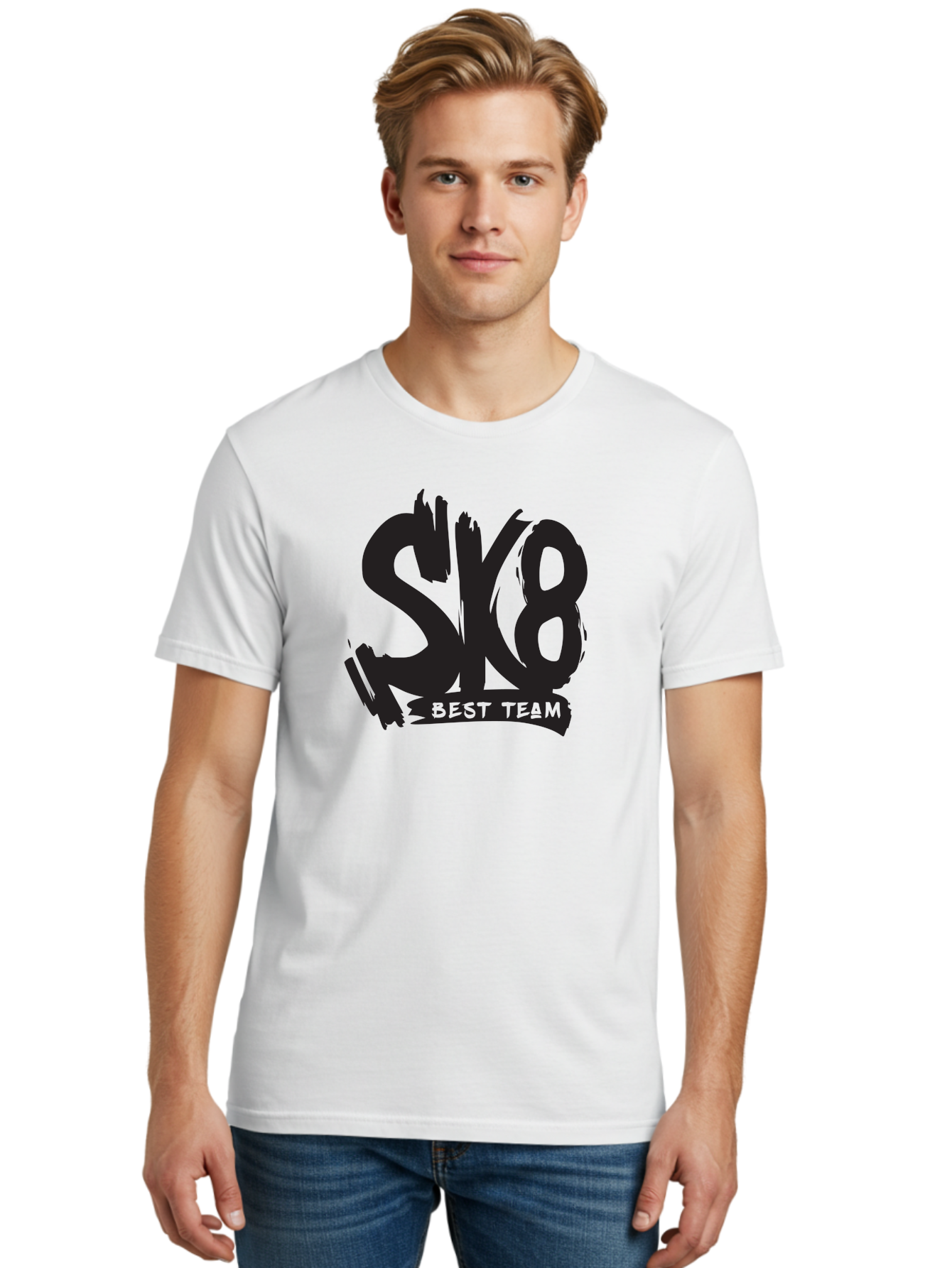Sk8-Best-Team-1 Men'S Graphic Tee, 100% Cotton, Comfortable Casual Summer Wear, Machine Washable, Sk8 Best Team, Skate Team Logo, Skateboarding Graphics, Team Branding, Urban Sports, Action Sports, Skate Culture, Team Identity Aac163