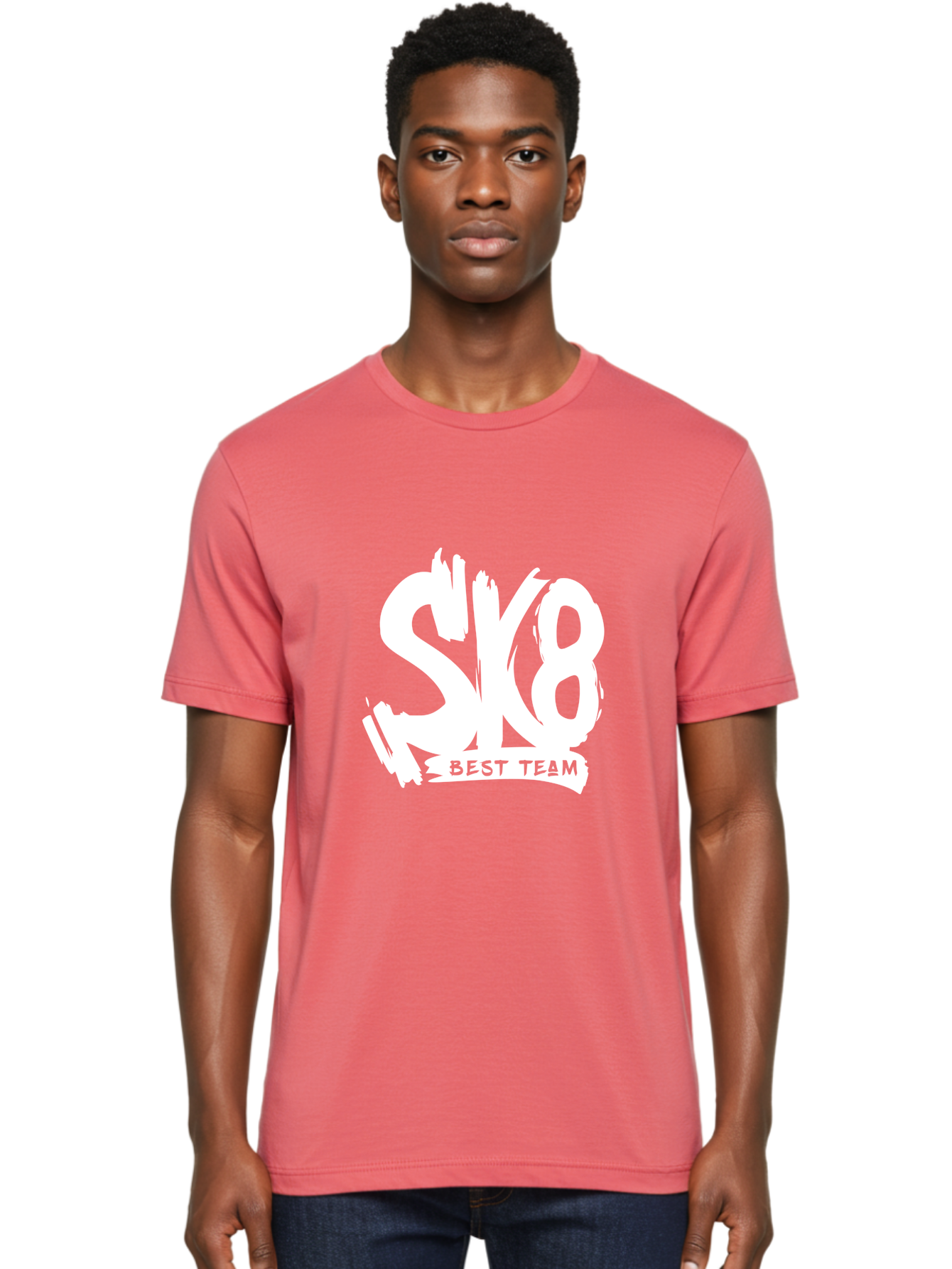 Sk8-Best-Team Men'S Graphic Tee, 100% Cotton, Comfortable Casual Summer Wear, Machine Washable, Action Sports Team Logo, Skateboarding Graphics, Team Spirit, Best Team Logo, Sports Branding, Team Identity, Skate Culture Aac164