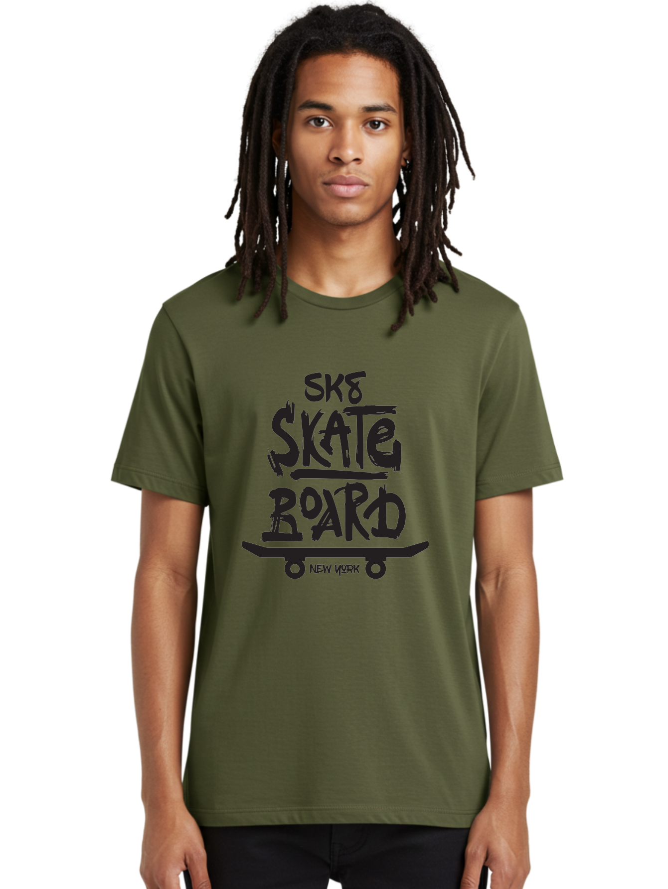 Sk8-Skate-Board-New-York Men'S Graphic Tee, 100% Cotton, Comfortable Casual Summer Wear, Machine Washable, Skateboard Culture, Street Skateboarding, New York Skate Scene, Skateboard Graphics, Urban Sports, Action Sports, Skateboard Art, Aac165