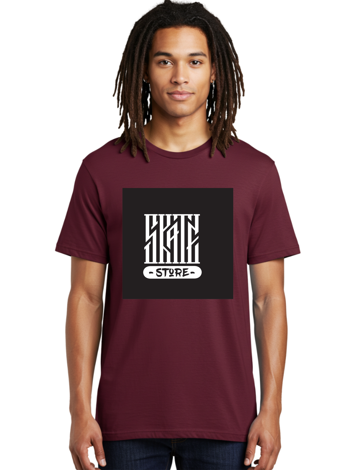 Skate-Store Men'S Graphic Tee, 100% Cotton, Comfortable Casual Summer Wear, Machine Washable, Storefront Branding, Streetwear Apparel, Skat Store, Urban Fashion, Modern Typography, Contemporary Design, Black And White Aesthetic Aac171
