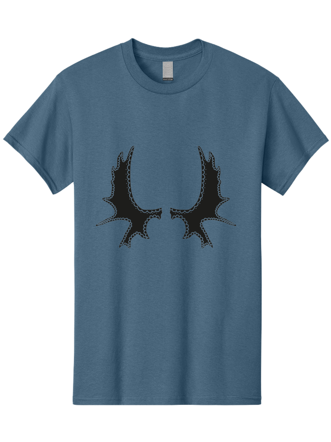 Bat-Wings Men'S Graphic Tee, 100% Cotton, Comfortable Casual Summer Wear, Machine Washable, Bat Wings, Dark Silhouette, Spooky Atmosphere, Gothic Design, Fantasy Creatures, Mysterious Shapes, Symmetrical Art, Eerie Graphics, Winged Creatures Aac177