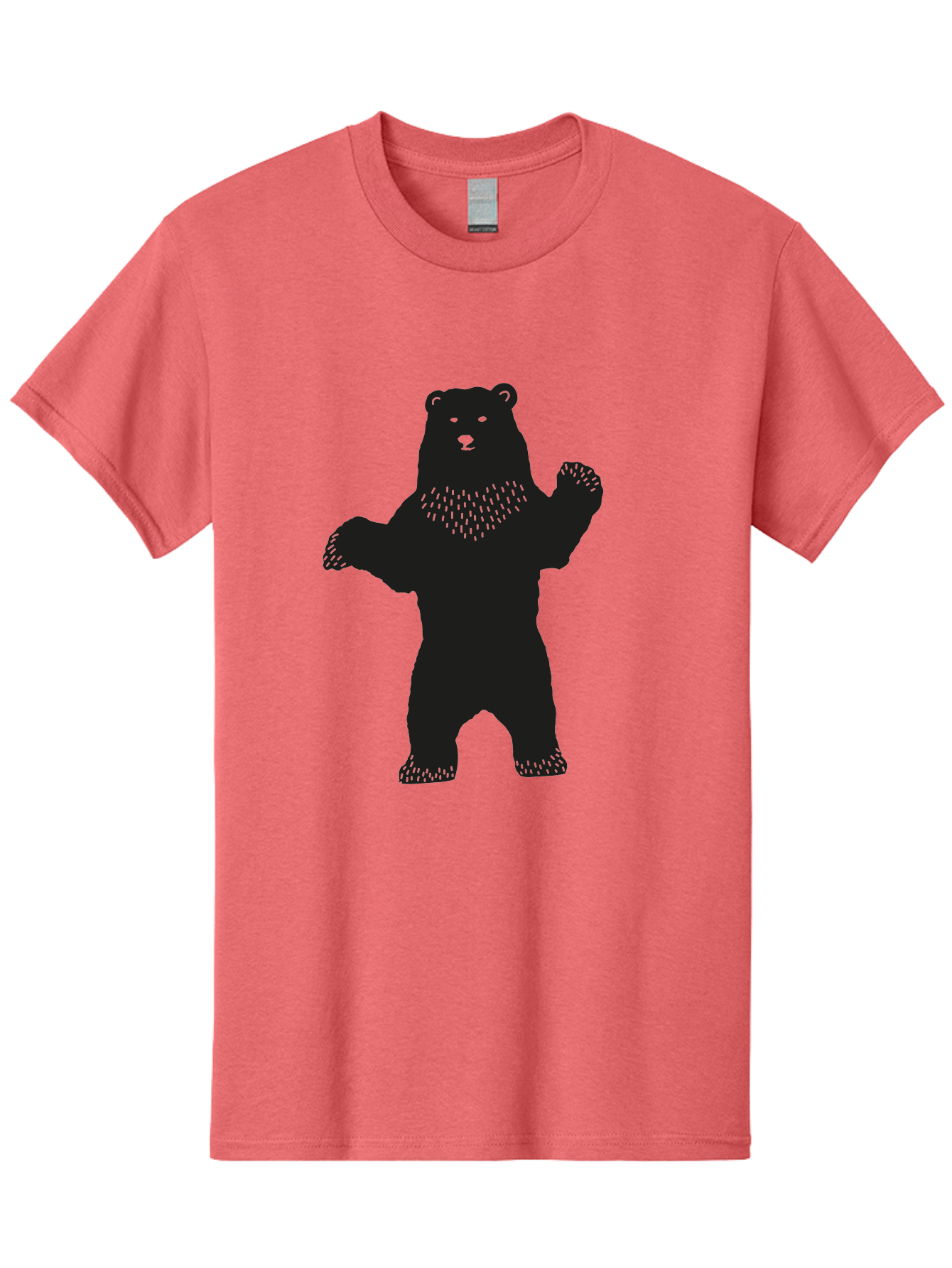 Bear Men'S Graphic Tee, 100% Cotton, Comfortable Casual Summer Wear, Machine Washable, Bear Silhouette, Wildlife, Black Bear, Minimalist Art, Simplistic Design, Standing Bear, Bold Graphics, Wild Animal Aac179