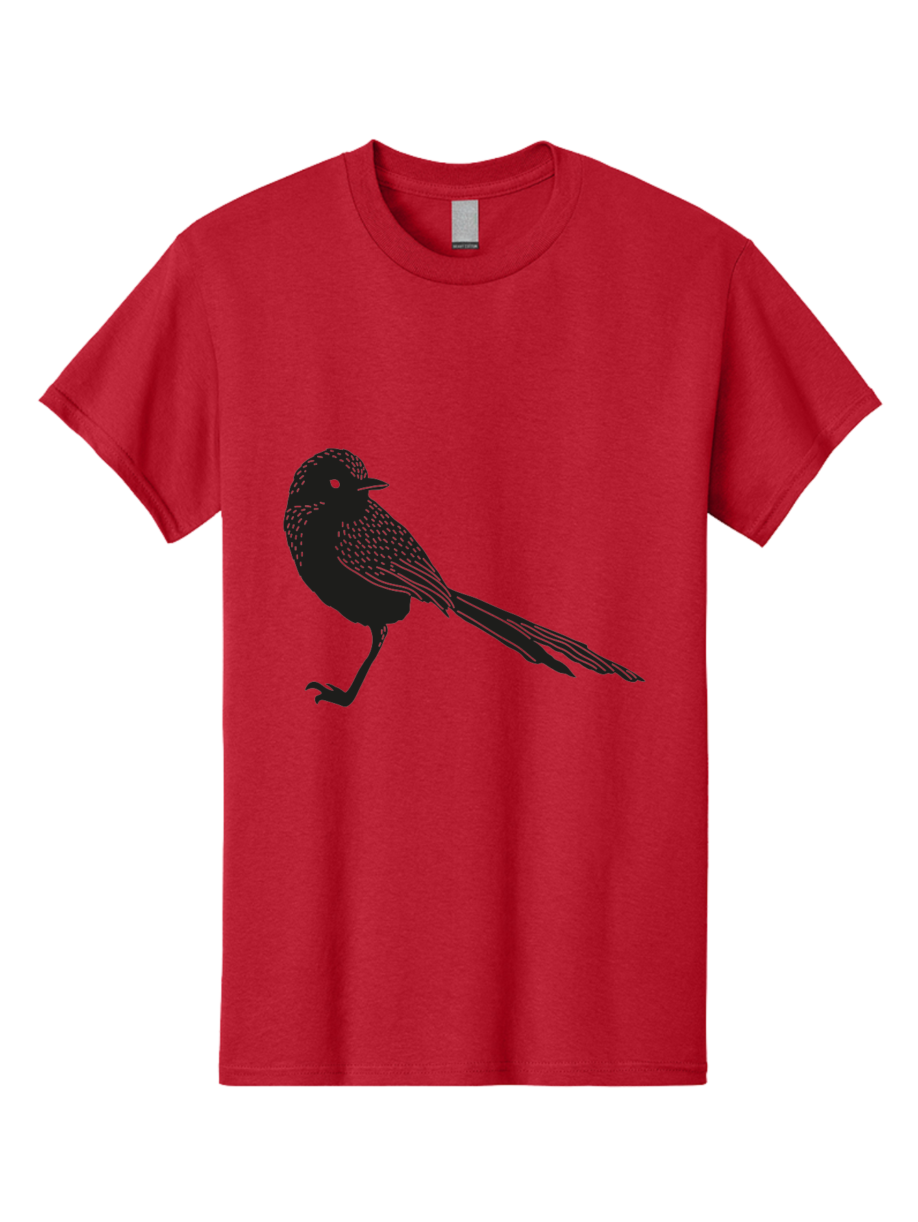 Bird-Silhouette-2 Men'S Graphic Tee, 100% Cotton, Comfortable Casual Summer Wear, Machine Washable, Bird Silhouette, Avian Icon, Minimalist Design, Simple Shape, Nature-Inspired, Wildlife Illustration, Bird Watching, Ornithology Aac182