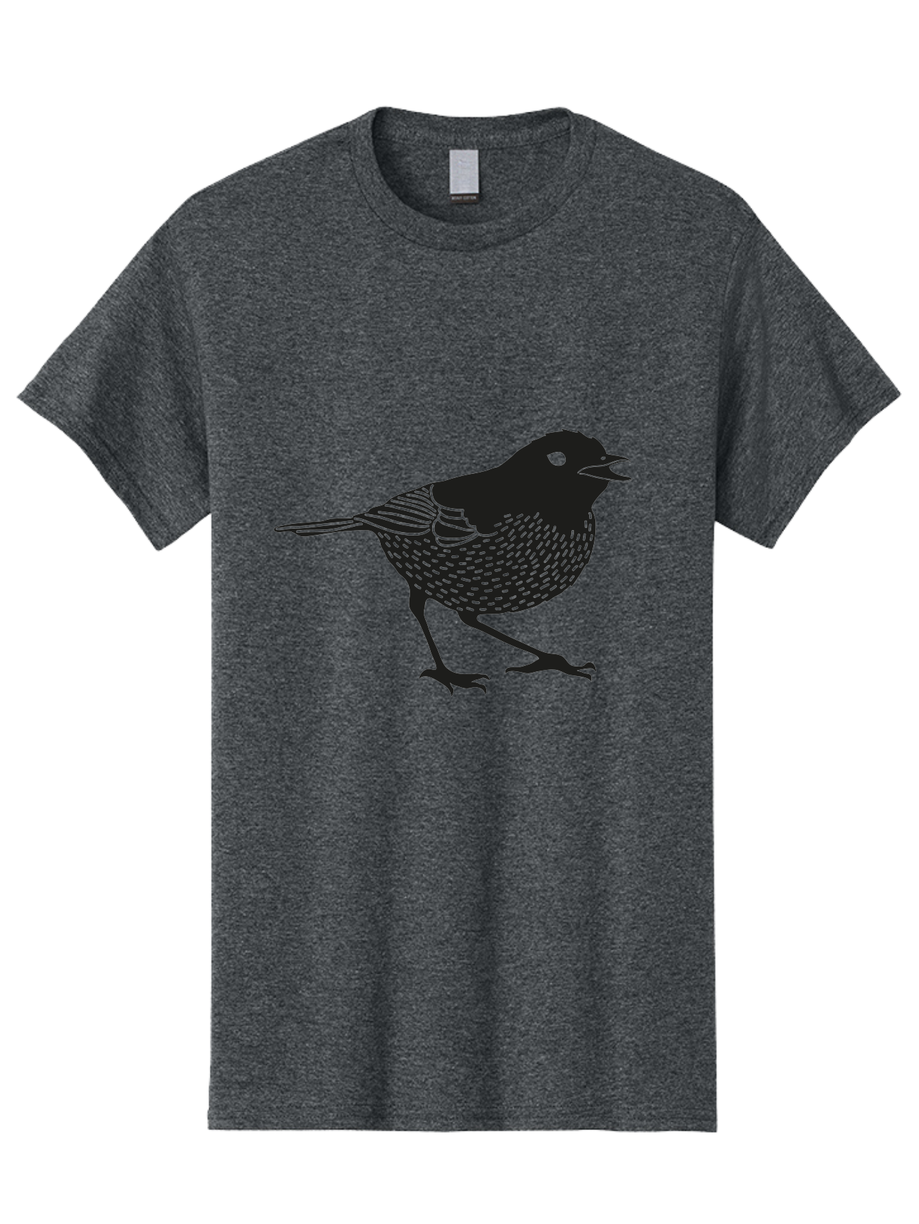 Bird-Silhouette Men'S Graphic Tee, 100% Cotton, Comfortable Casual Summer Wear, Machine Washable, Black Bird Silhouette, Graphic Illustration, Bird In Flight, Wildlife Art, Minimalist Design, Birdwatching, Ornithology Aac184