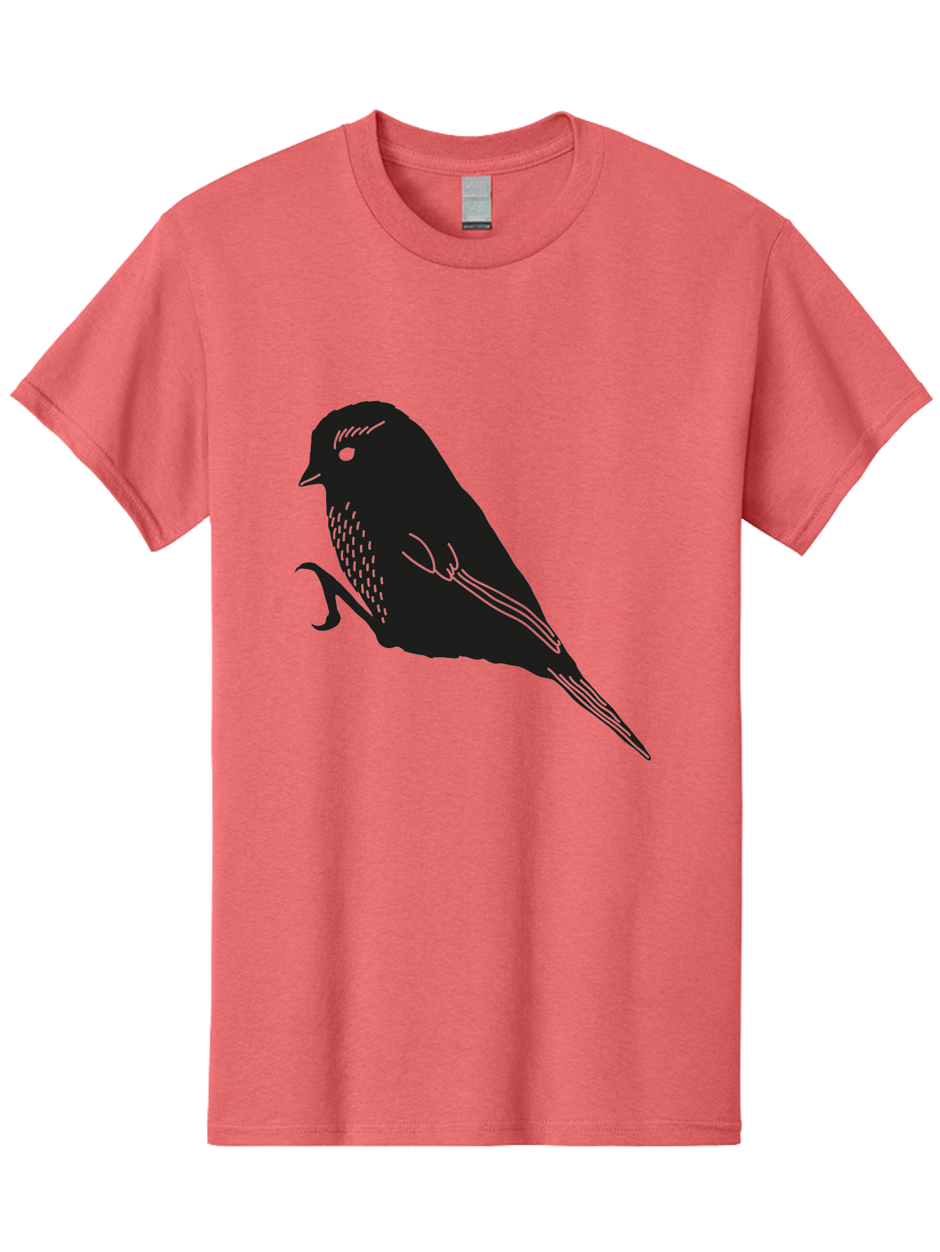 Bird Men'S Graphic Tee, 100% Cotton, Comfortable Casual Summer Wear, Machine Washable, Bird Silhouette, Sparrow Design, Simple Graphics, Minimalist Art, Avian Illustration, Wildlife Iconography, Feathered Friend Aac186