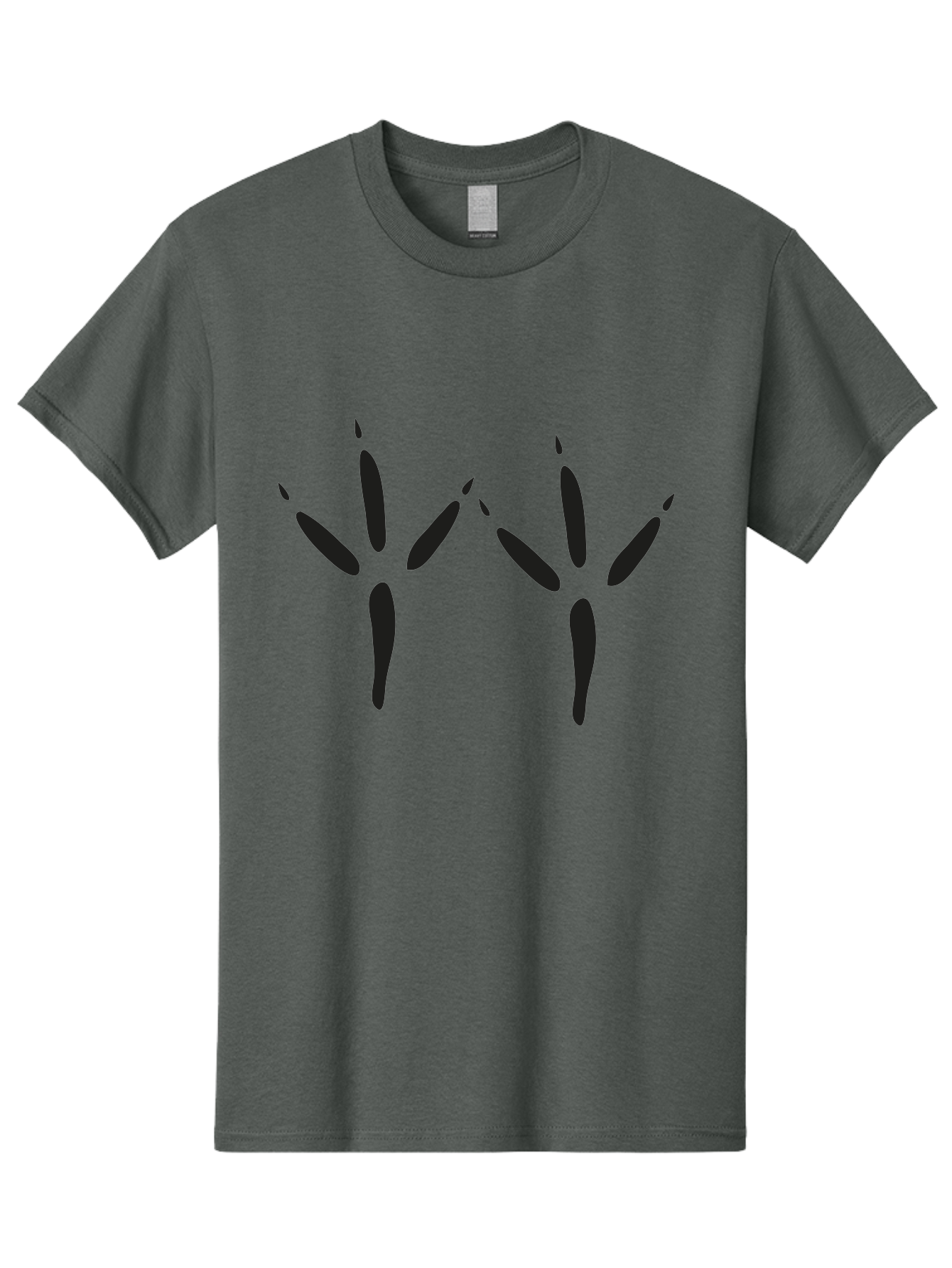 Black-Palm-Prints Men'S Graphic Tee, 100% Cotton, Comfortable Casual Summer Wear, Machine Washable, Cat Paw Prints, Black Paw Prints, Feline Footprints, Animal Tracks, Pet Markings, Simple Design, Minimalist Art Aac191