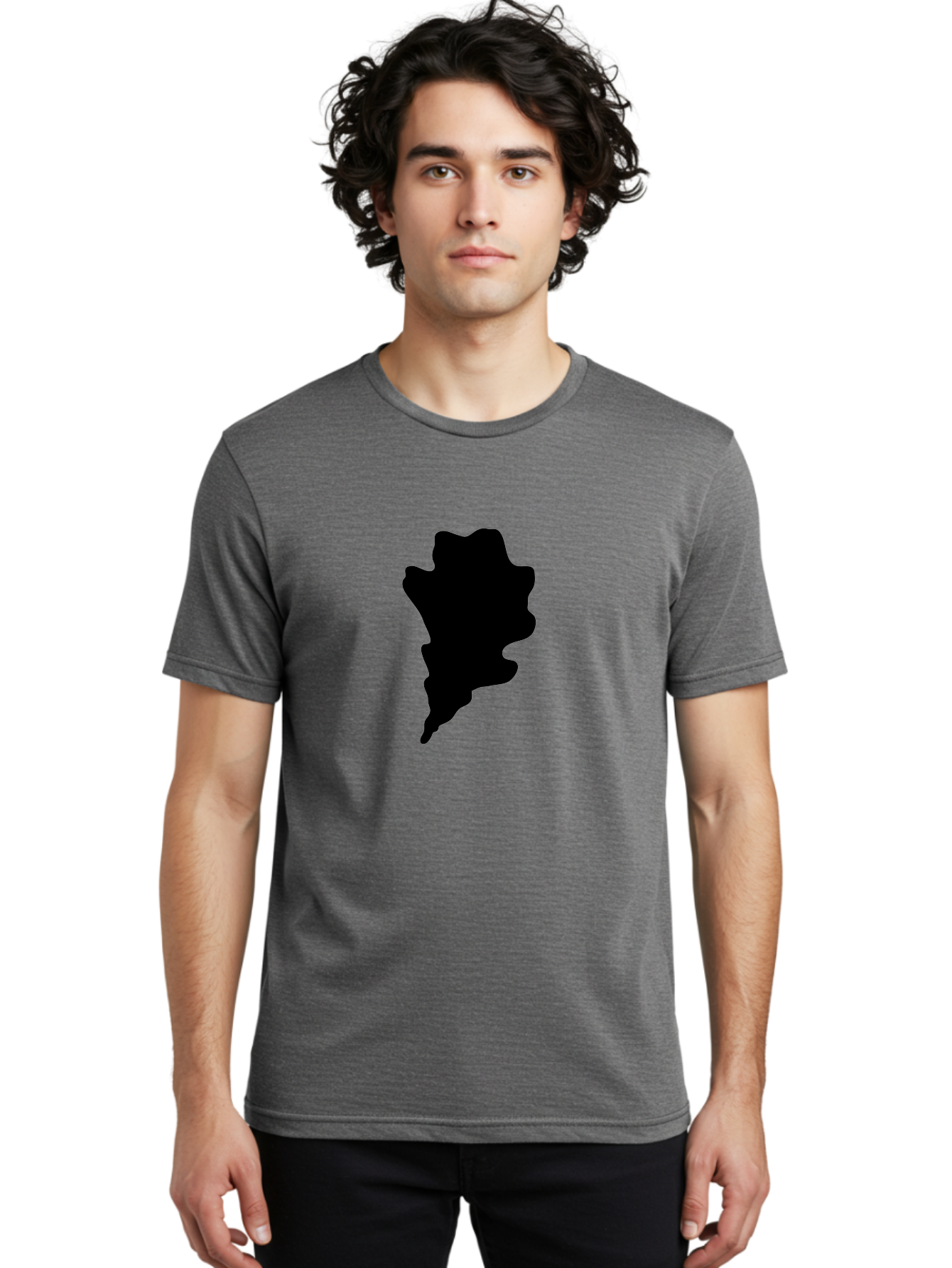 Black-Splash Men'S Graphic Tee, 100% Cotton, Comfortable Casual Summer Wear, Machine Washable, Abstract Shape, Irregular Form, Black Silhouette, Unique Design, Modern Art, Creative Element, Digital Graphic, Minimalist Style Aac192