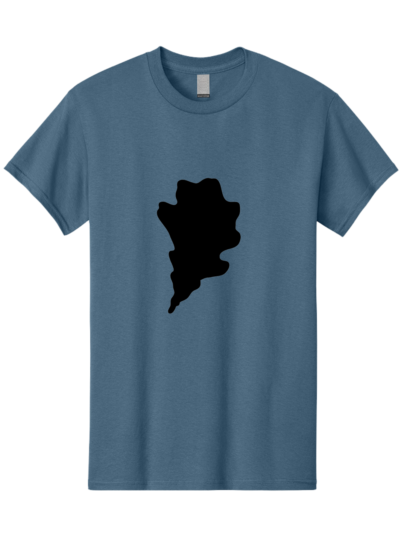 Black-Splash Men'S Graphic Tee, 100% Cotton, Comfortable Casual Summer Wear, Machine Washable, Abstract Shape, Irregular Form, Black Silhouette, Unique Design, Modern Art, Creative Element, Digital Graphic, Minimalist Style Aac192