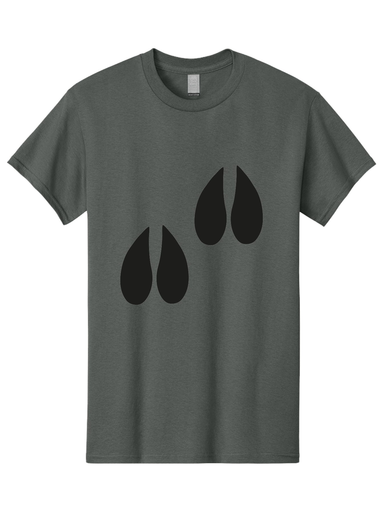Black-Tears Men'S Graphic Tee, 100% Cotton, Comfortable Casual Summer Wear, Machine Washable, Water Drops, Black Silhouette, Teardrop Shape, Minimalist Design, Simple Graphics, Abstract Art, Black And Green Aac193
