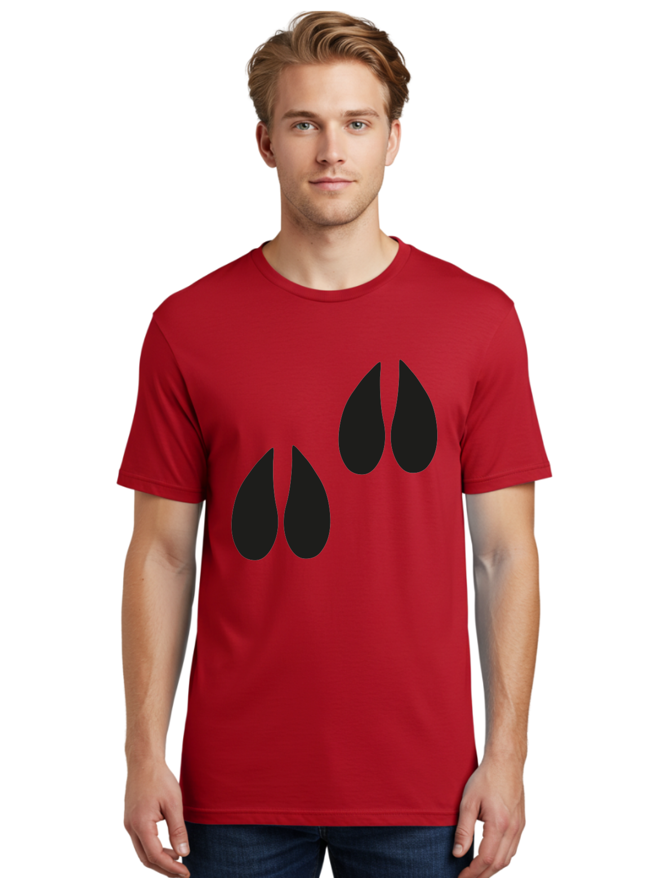 Black-Tears Men'S Graphic Tee, 100% Cotton, Comfortable Casual Summer Wear, Machine Washable, Water Drops, Black Silhouette, Teardrop Shape, Minimalist Design, Simple Graphics, Abstract Art, Black And Green Aac193