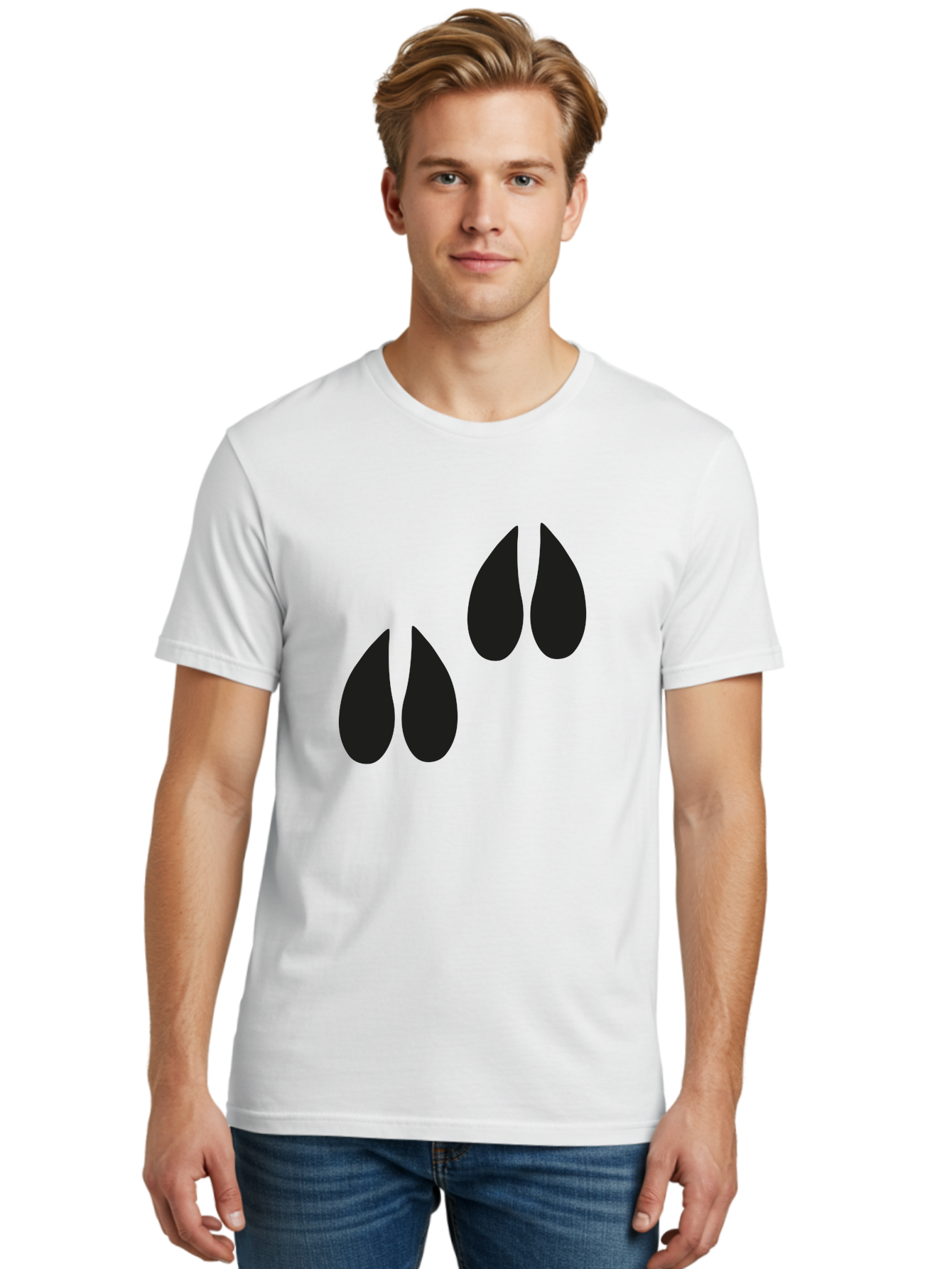 Black-Tears Men'S Graphic Tee, 100% Cotton, Comfortable Casual Summer Wear, Machine Washable, Water Drops, Black Silhouette, Teardrop Shape, Minimalist Design, Simple Graphics, Abstract Art, Black And Green Aac193