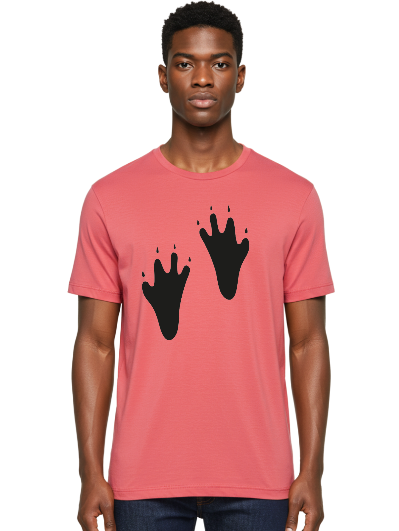 Bloody-Footprints Men'S Graphic Tee, 100% Cotton, Comfortable Casual Summer Wear, Machine Washable, Bloody Footprints, Black Footprints, Dripping Blood, Crime Scene, Forensic Evidence, Violence, Dark Atmosphere, Horror Theme Aac194