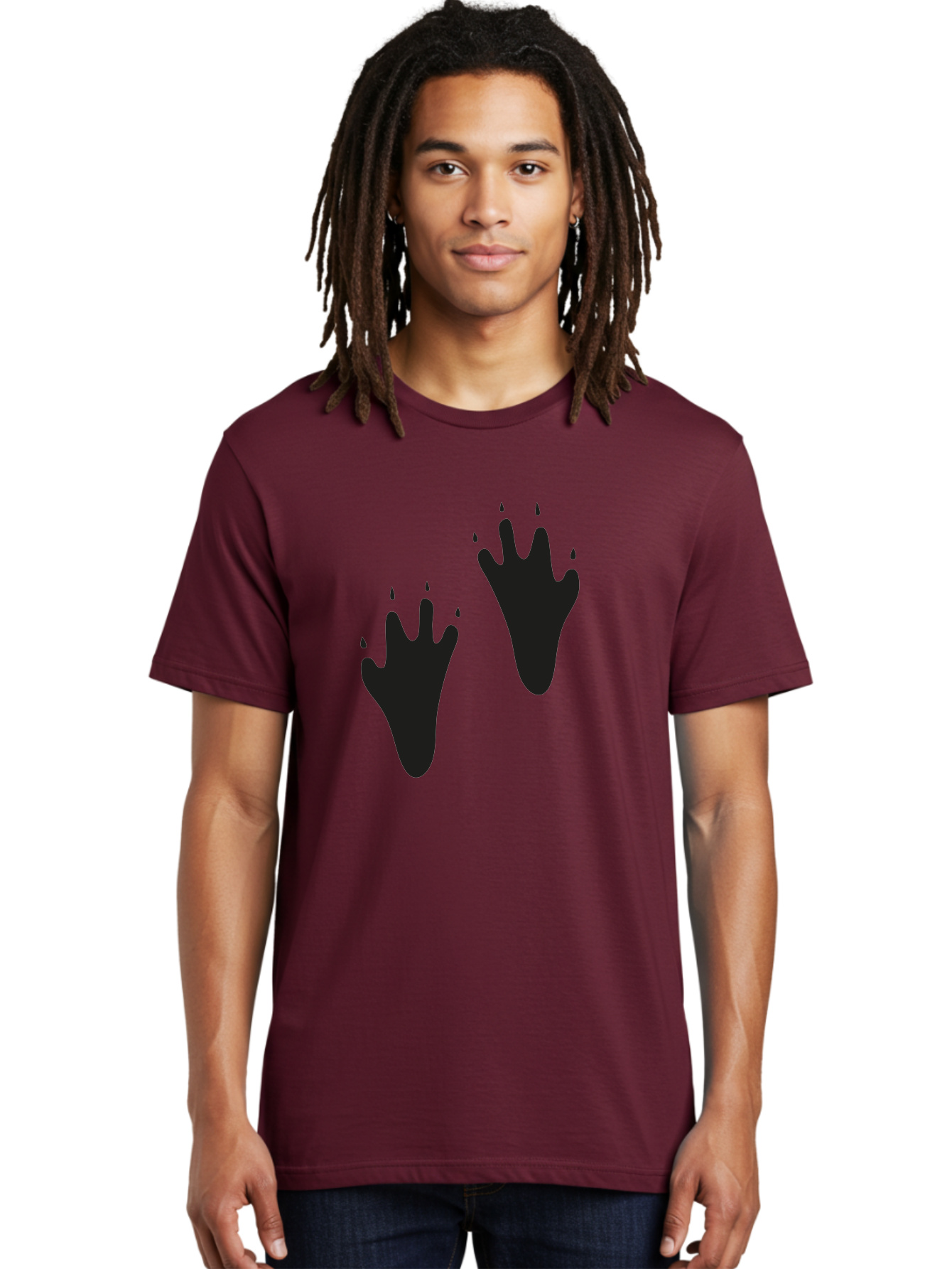 Bloody-Footprints Men'S Graphic Tee, 100% Cotton, Comfortable Casual Summer Wear, Machine Washable, Bloody Footprints, Black Footprints, Dripping Blood, Crime Scene, Forensic Evidence, Violence, Dark Atmosphere, Horror Theme Aac194
