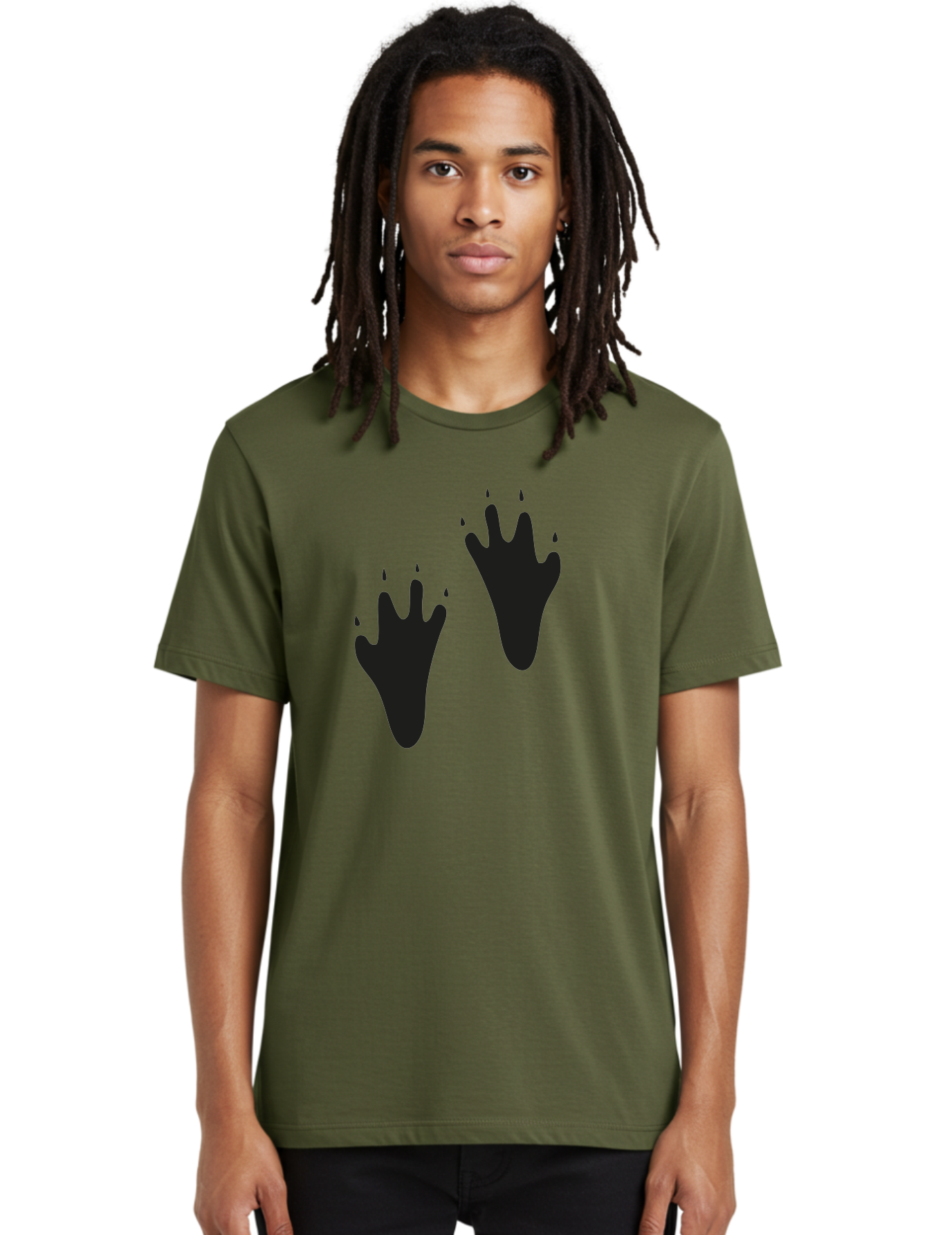 Bloody-Footprints Men'S Graphic Tee, 100% Cotton, Comfortable Casual Summer Wear, Machine Washable, Bloody Footprints, Black Footprints, Dripping Blood, Crime Scene, Forensic Evidence, Violence, Dark Atmosphere, Horror Theme Aac194