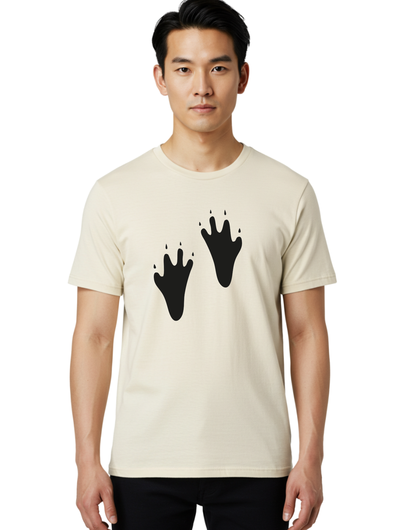 Bloody-Footprints Men'S Graphic Tee, 100% Cotton, Comfortable Casual Summer Wear, Machine Washable, Bloody Footprints, Black Footprints, Dripping Blood, Crime Scene, Forensic Evidence, Violence, Dark Atmosphere, Horror Theme Aac194