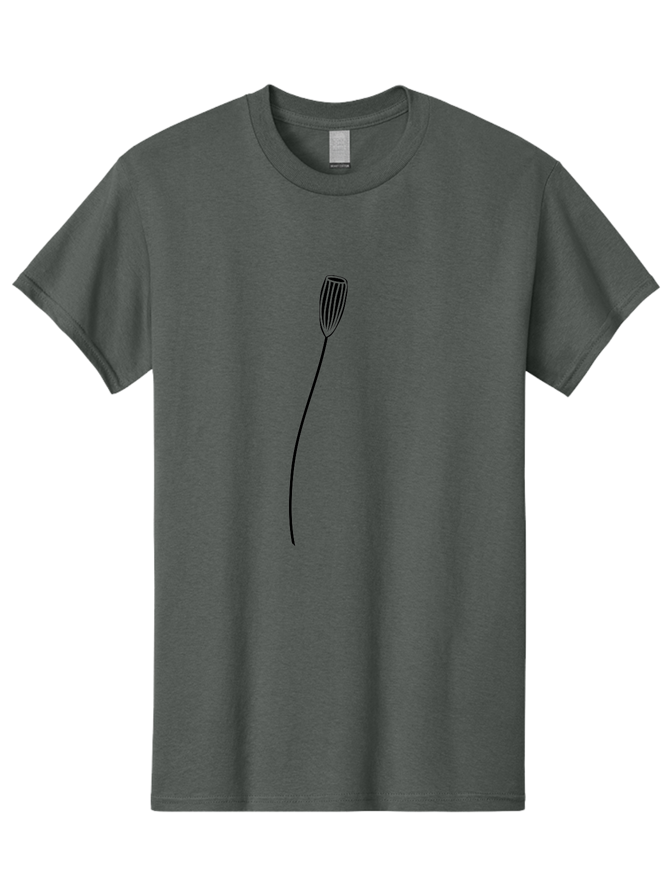 Bulb-On-Stem Men'S Graphic Tee, 100% Cotton, Comfortable Casual Summer Wear, Machine Washable, Simple Flower Design, Minimalist Art, Black Outline, Floral Illustration, Botanical Sketch, Modern Line Art, Elegant Graphics, Stylized Bloom Aac195