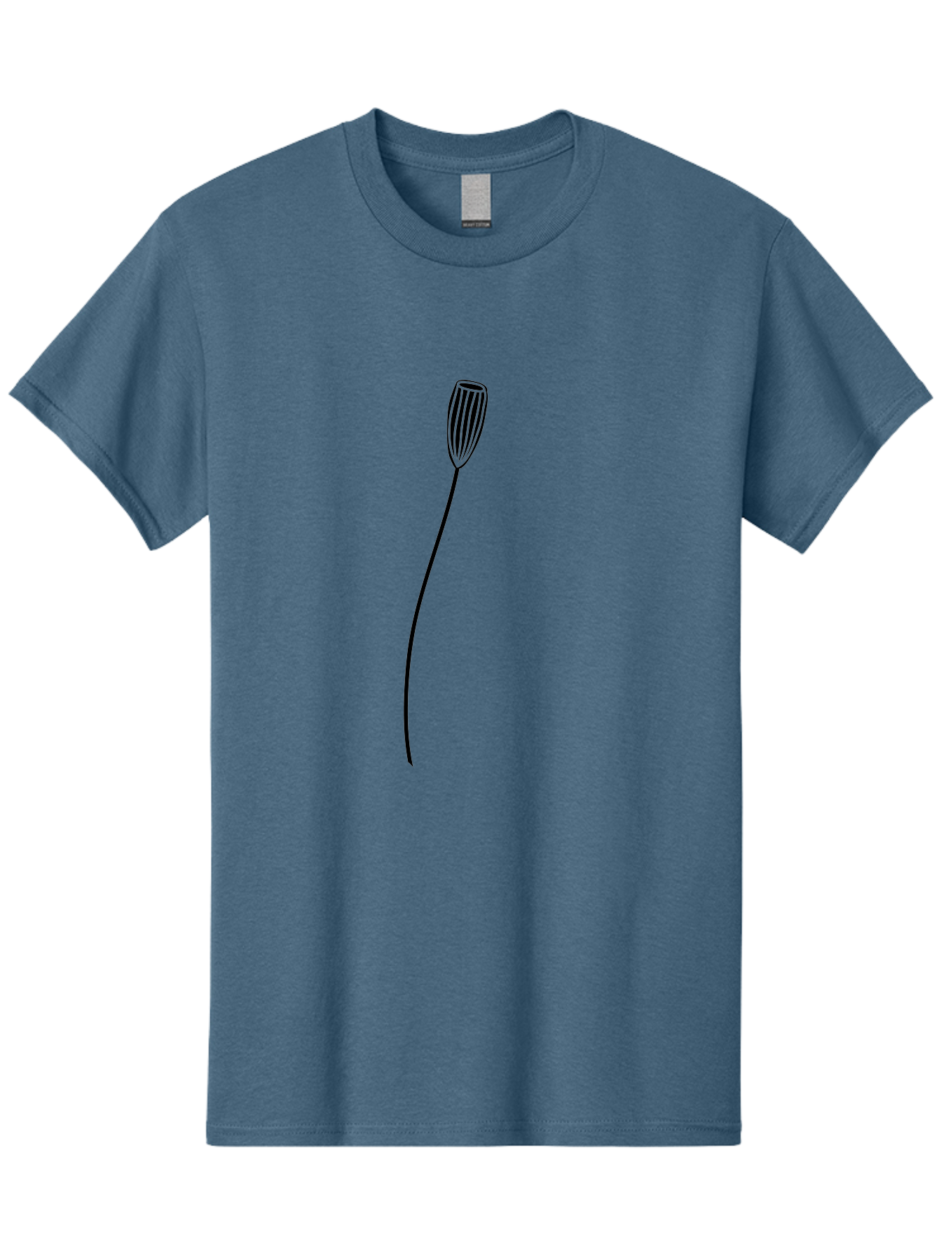 Bulb-On-Stem Men'S Graphic Tee, 100% Cotton, Comfortable Casual Summer Wear, Machine Washable, Simple Flower Design, Minimalist Art, Black Outline, Floral Illustration, Botanical Sketch, Modern Line Art, Elegant Graphics, Stylized Bloom Aac195