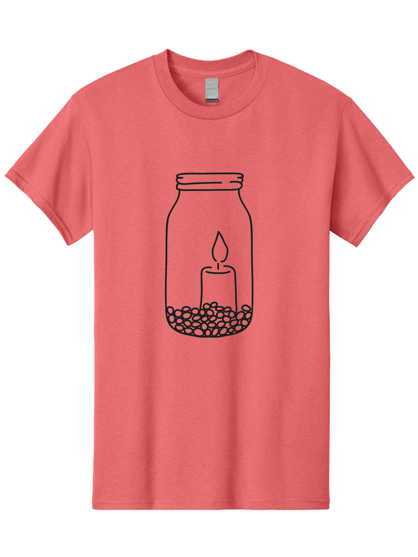 Candle-In-Jar Men'S Graphic Tee, 100% Cotton, Comfortable Casual Summer Wear, Machine Washable, Candle In A Jar, Lit Candle, Serene Ambiance, Decorative Jar, Peaceful Atmosphere, Soothing Light, Calming Decor Aac198