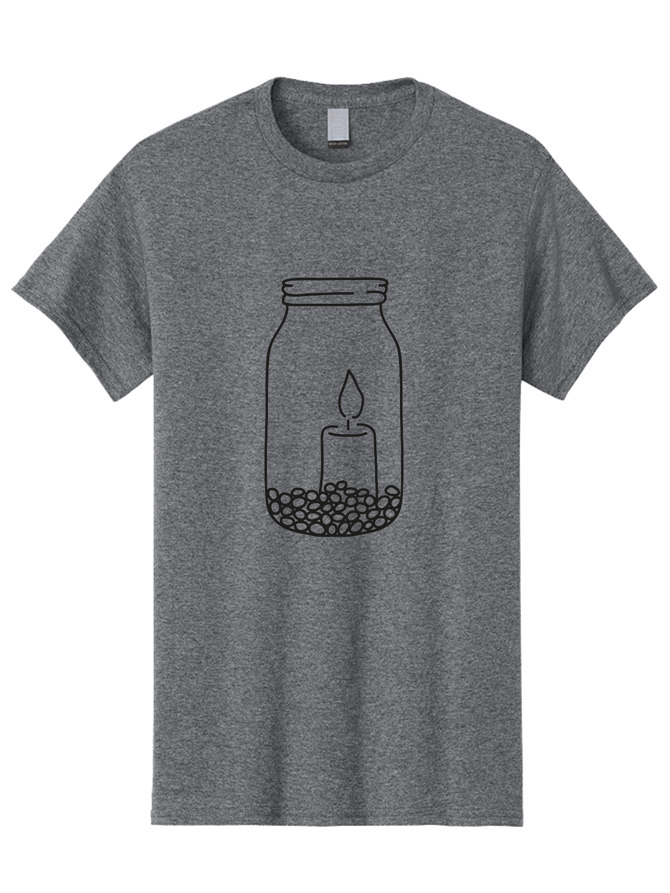Candle-In-Jar Men'S Graphic Tee, 100% Cotton, Comfortable Casual Summer Wear, Machine Washable, Candle In A Jar, Lit Candle, Serene Ambiance, Decorative Jar, Peaceful Atmosphere, Soothing Light, Calming Decor Aac198